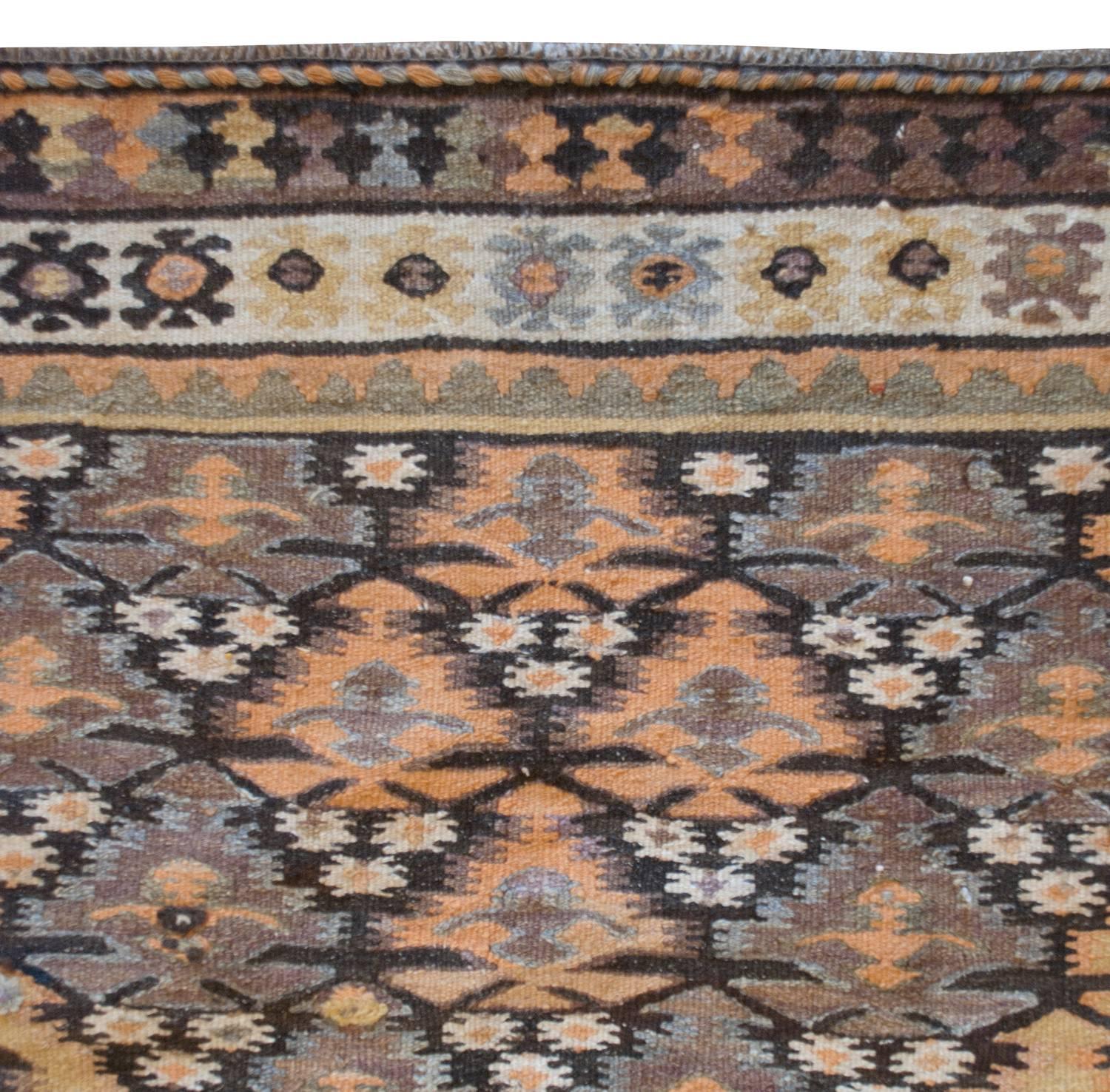 Wonderful Early 20th Century Qazvin Kilim For Sale