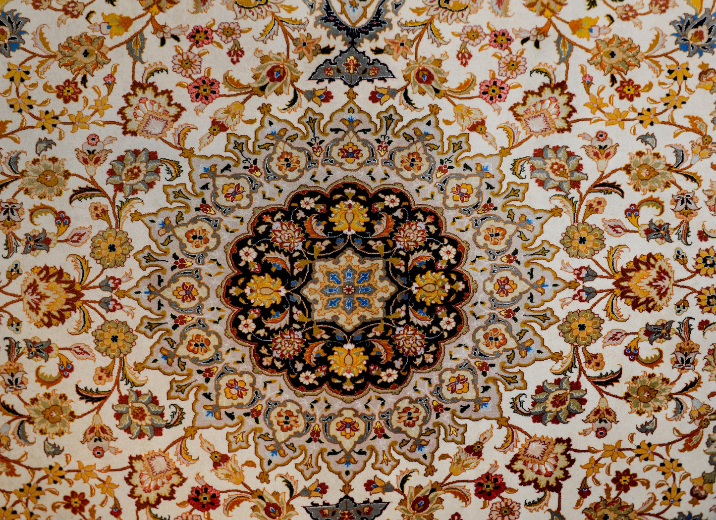Unbelievable Vintage Century Tabriz Silk Rug For Sale