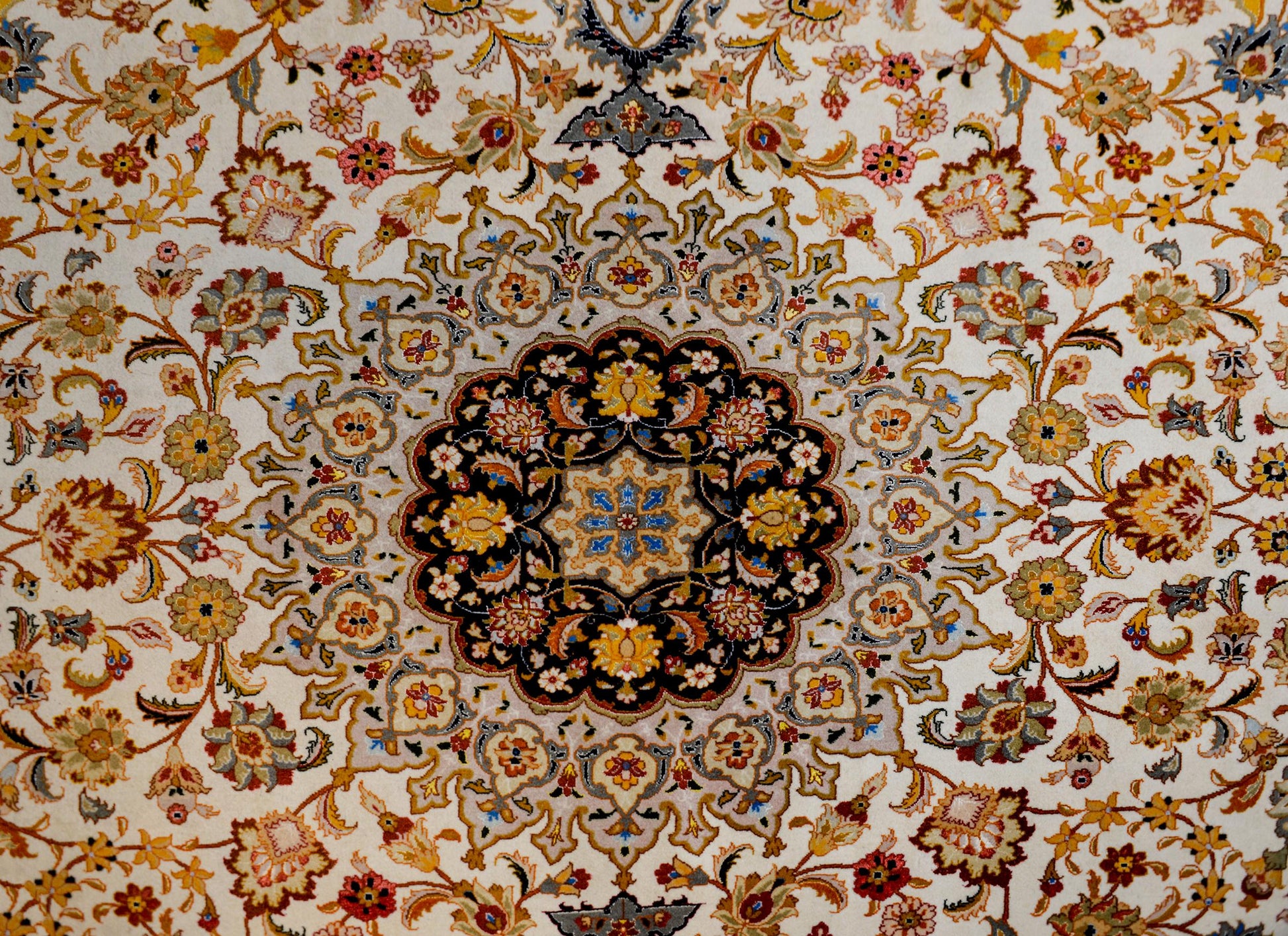 Unbelievable Vintage Century Tabriz Silk Rug For Sale