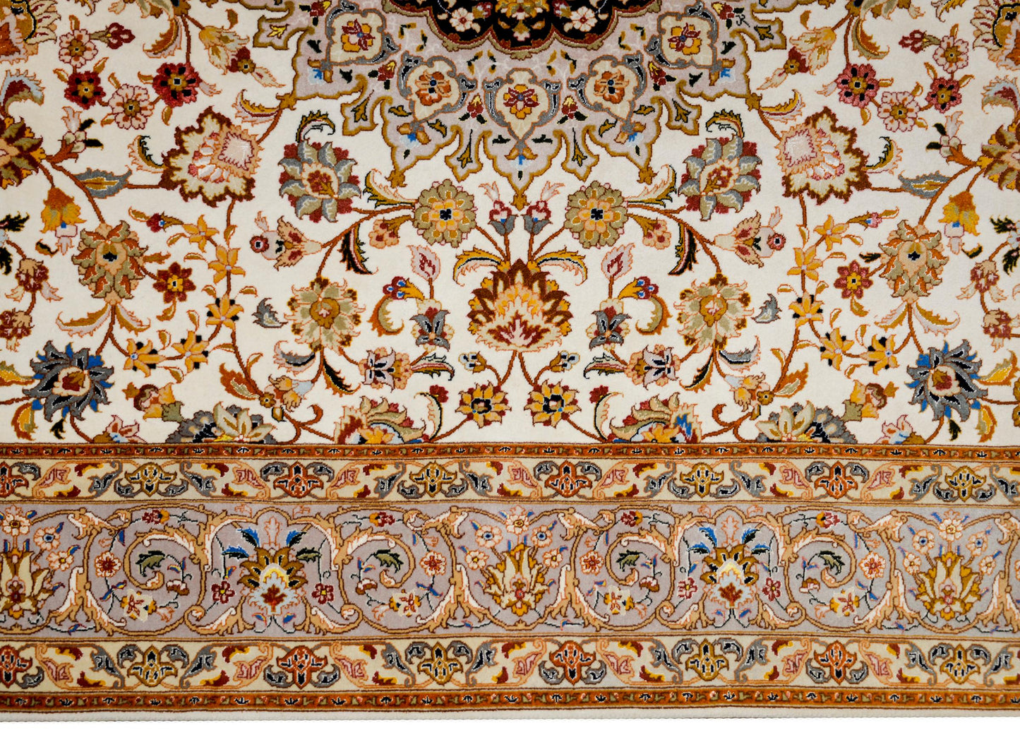 Unbelievable Vintage Century Tabriz Silk Rug For Sale