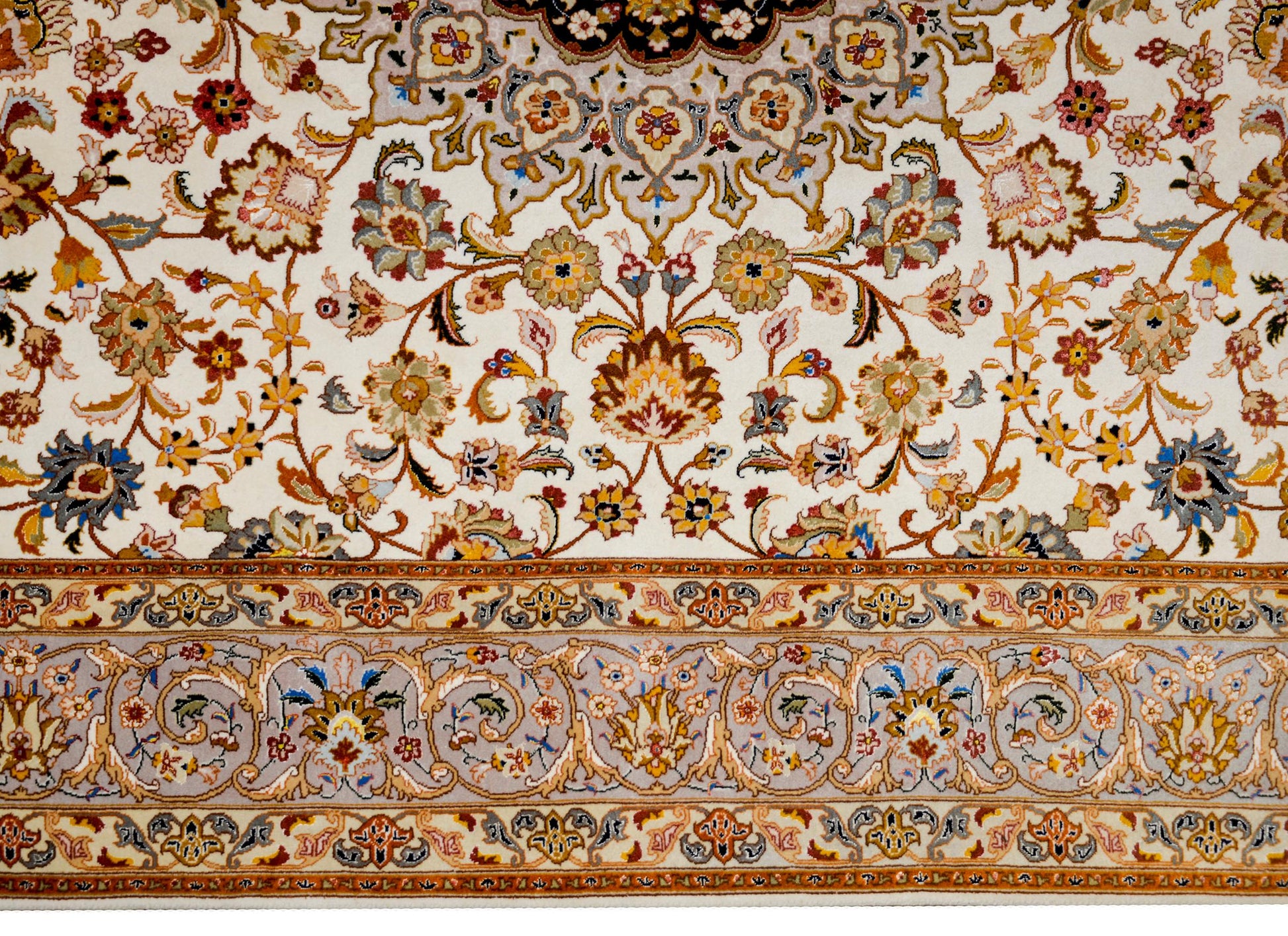 Unbelievable Vintage Century Tabriz Silk Rug For Sale