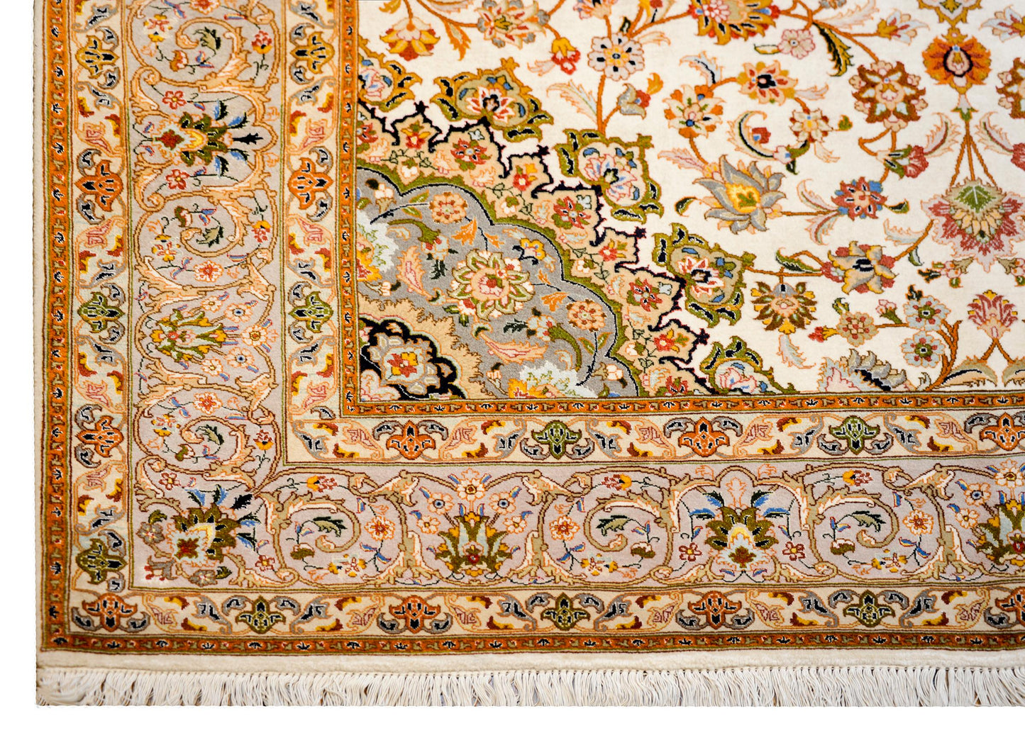 Unbelievable Vintage Century Tabriz Silk Rug For Sale