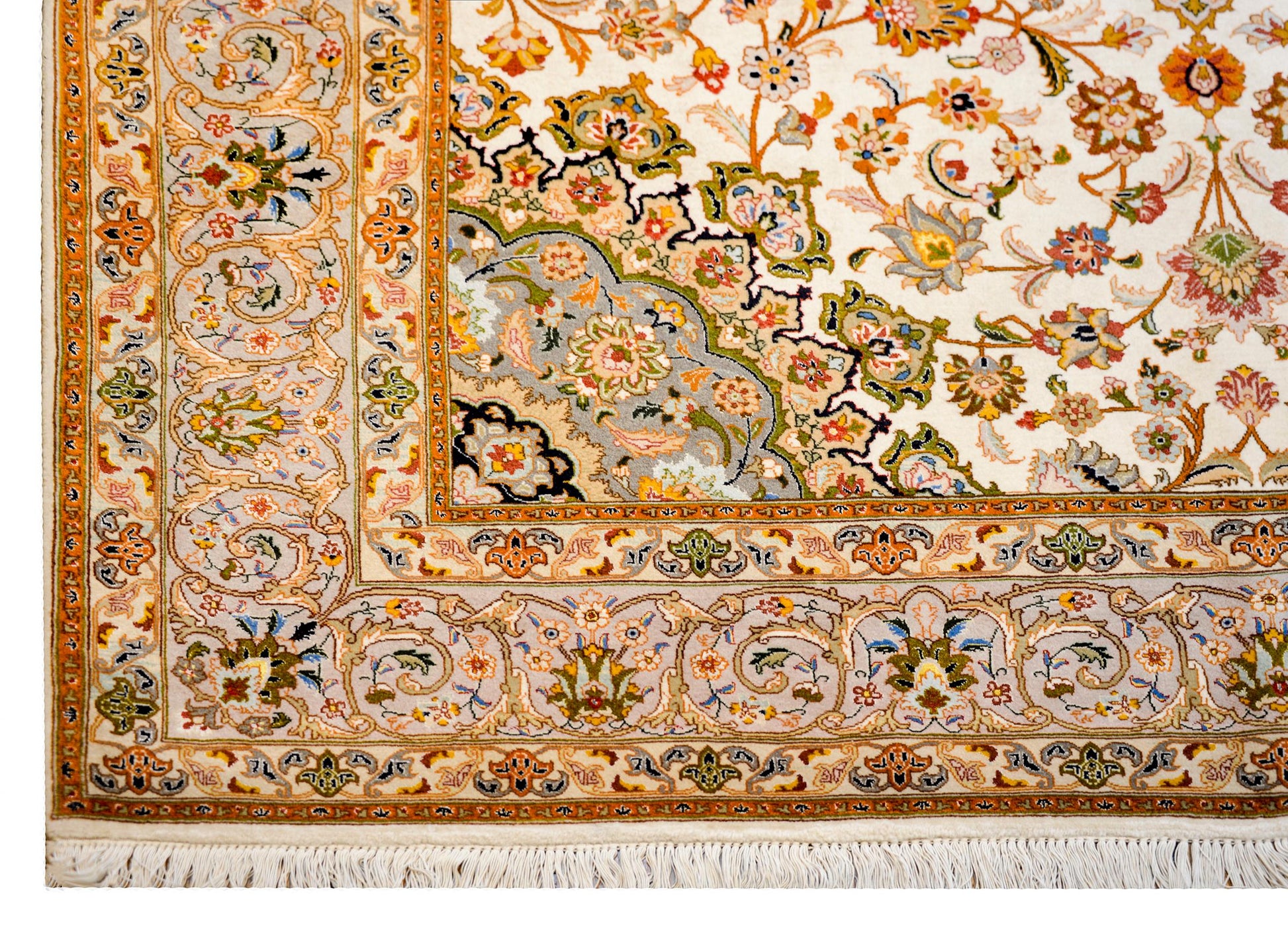 Unbelievable Vintage Century Tabriz Silk Rug For Sale