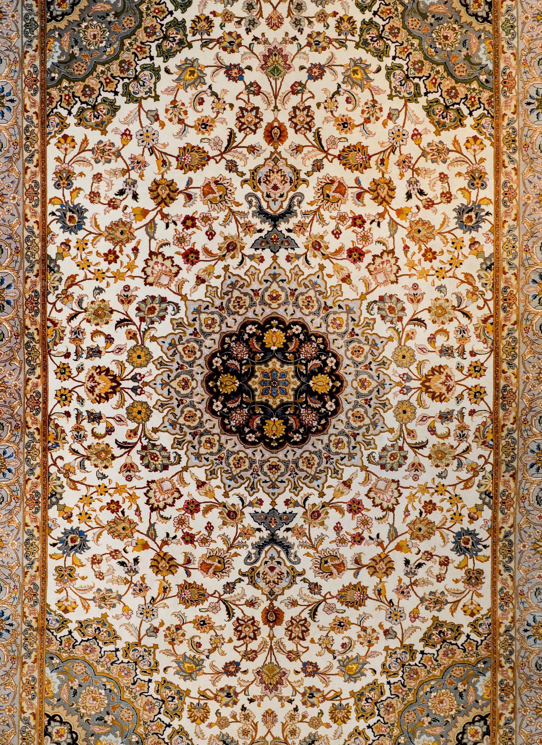 Unbelievable Vintage Century Tabriz Silk Rug For Sale