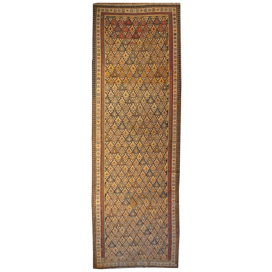 Early 20th Century Qazvin Kilim Runner For Sale