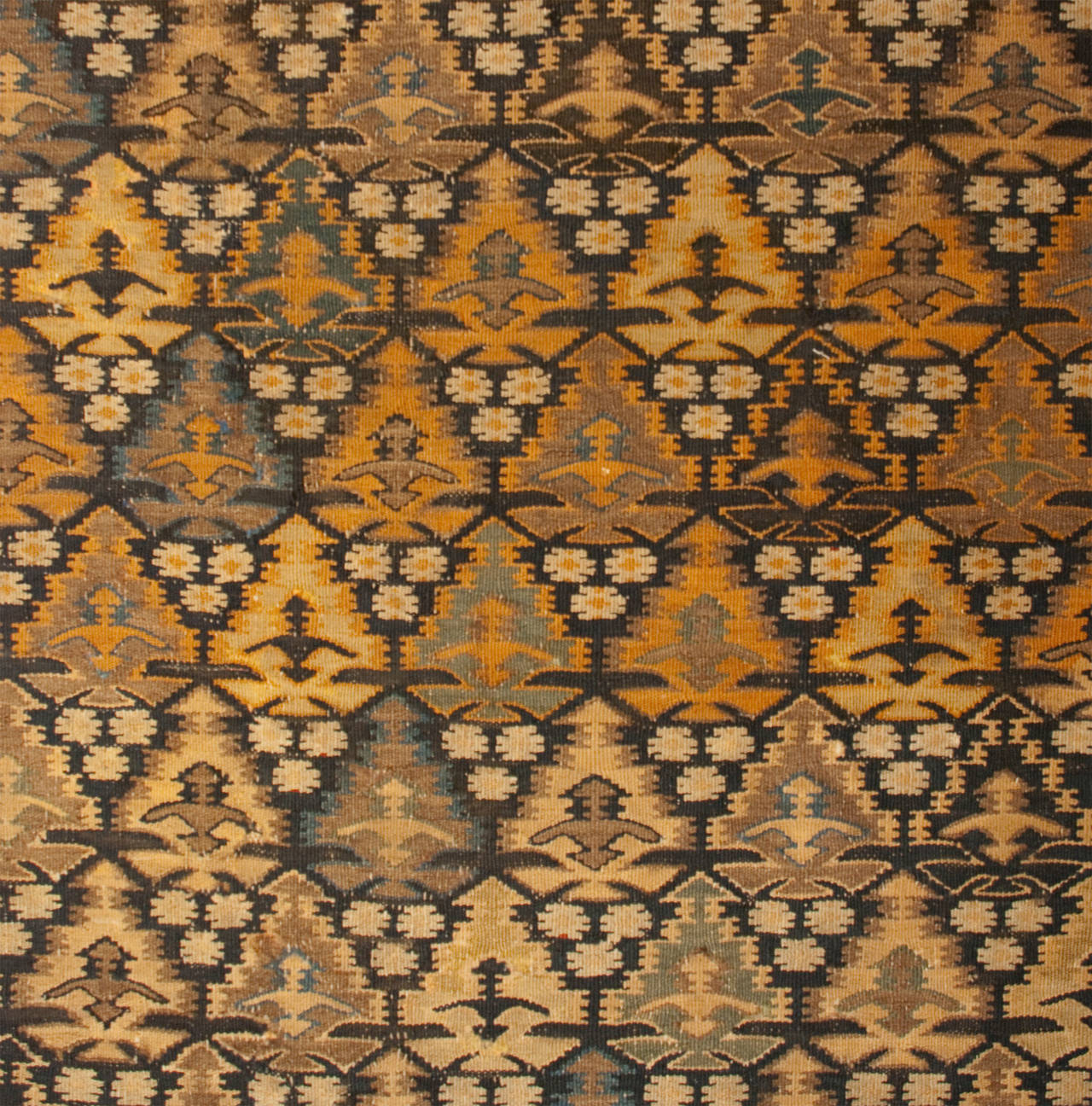 Early 20th Century Qazvin Kilim Runner For Sale