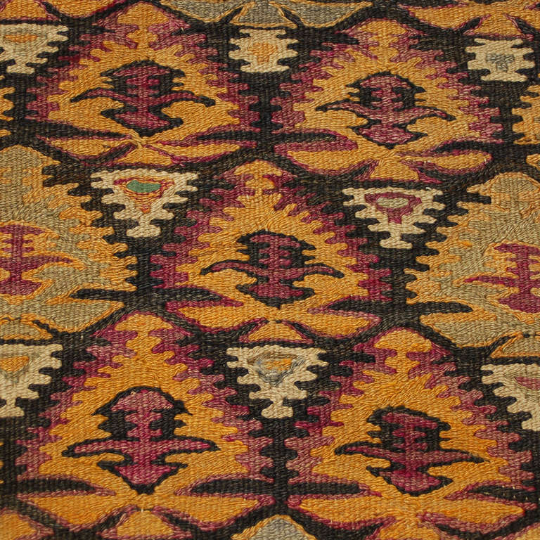 Early 20th Century Qazvin Kilim Runner For Sale