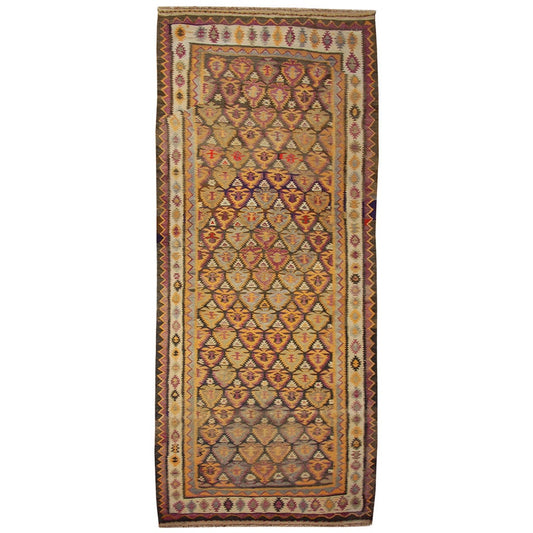 Early 20th Century Qazvin Kilim Runner For Sale