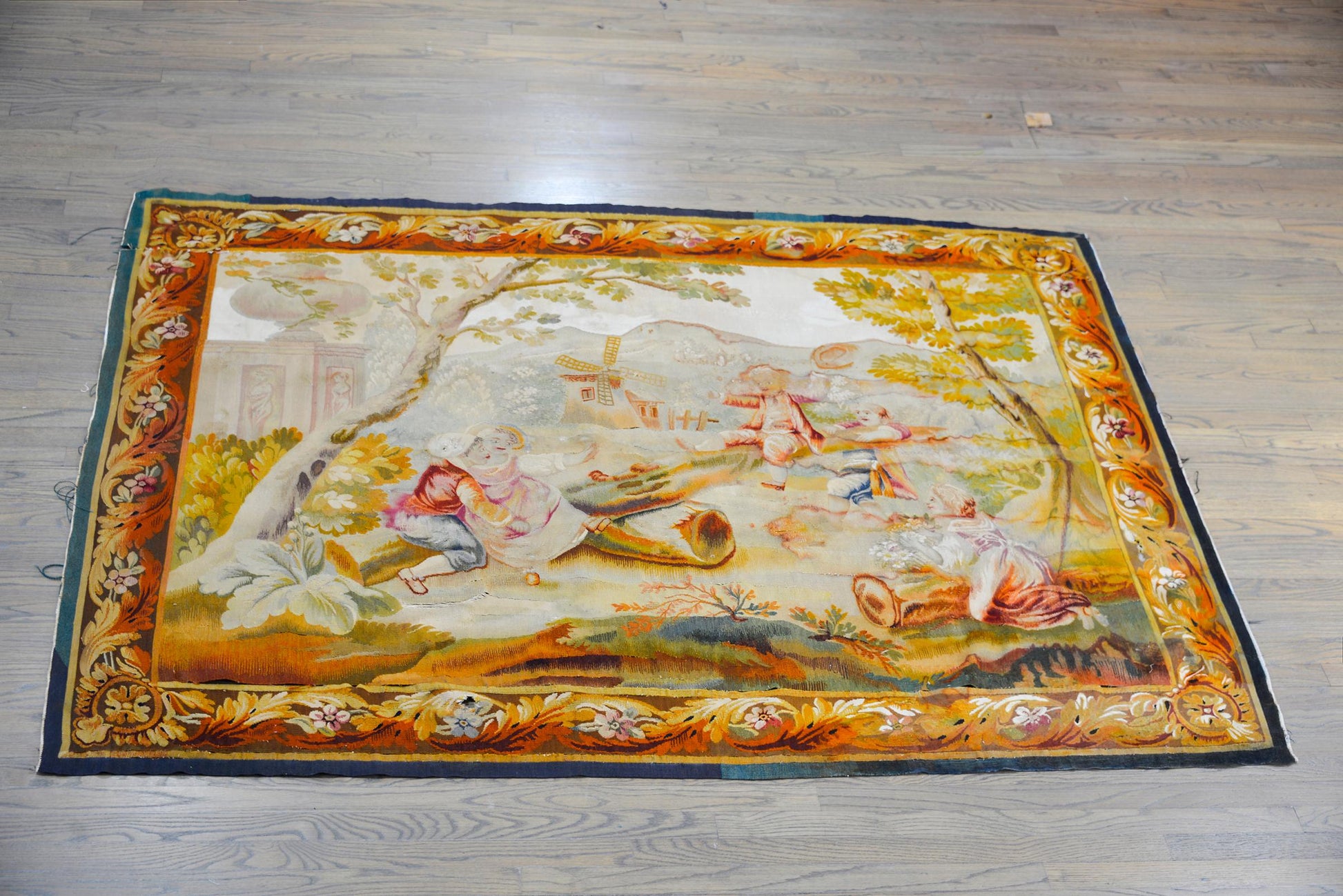 19th Century French Aubusson Rug For Sale