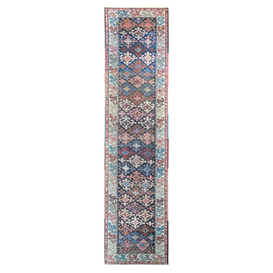 Late 19th Century Azerbaijani Kazak Runner For Sale