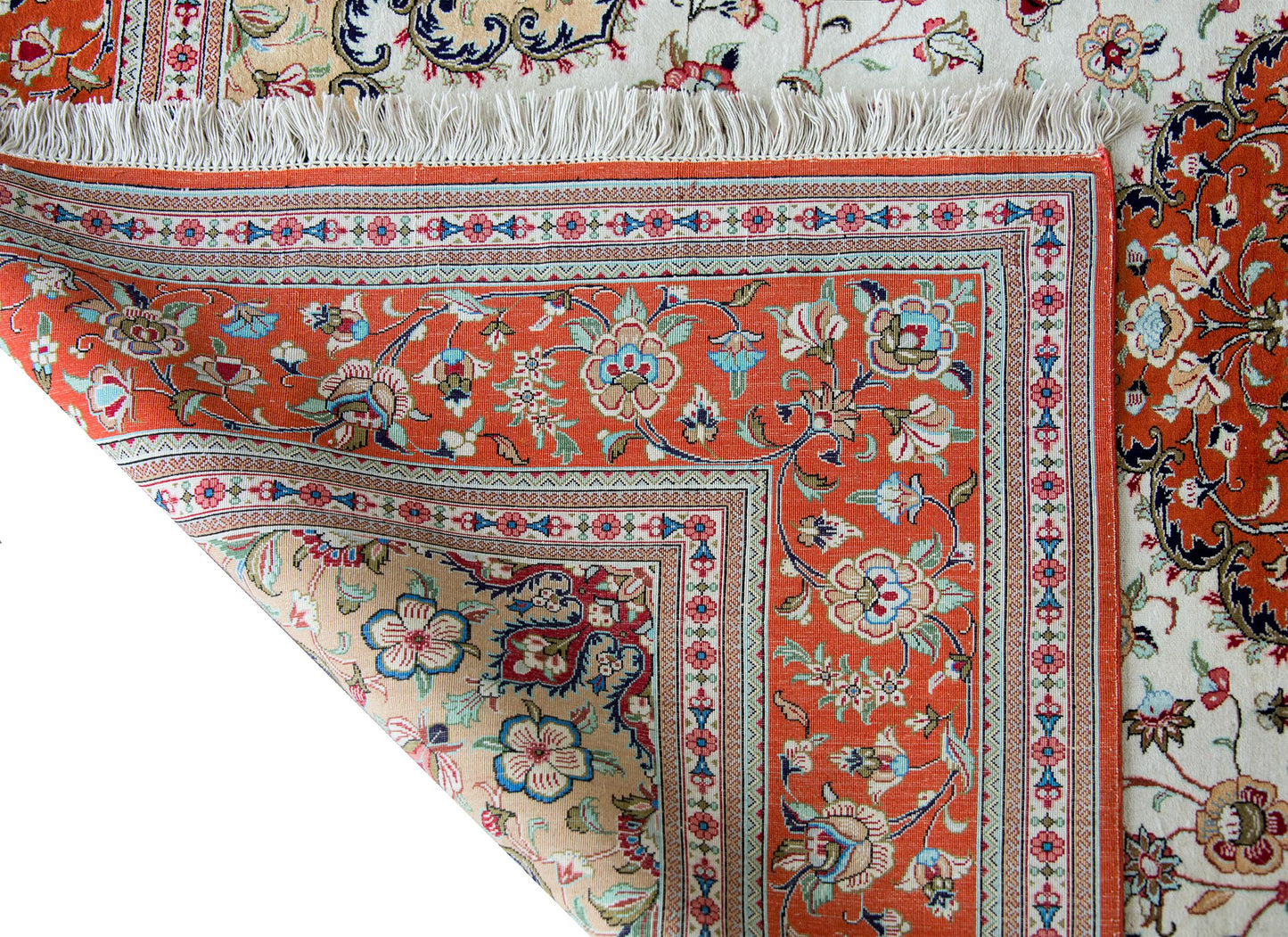 Vintage Persian Silk Qum Rug For Sale
