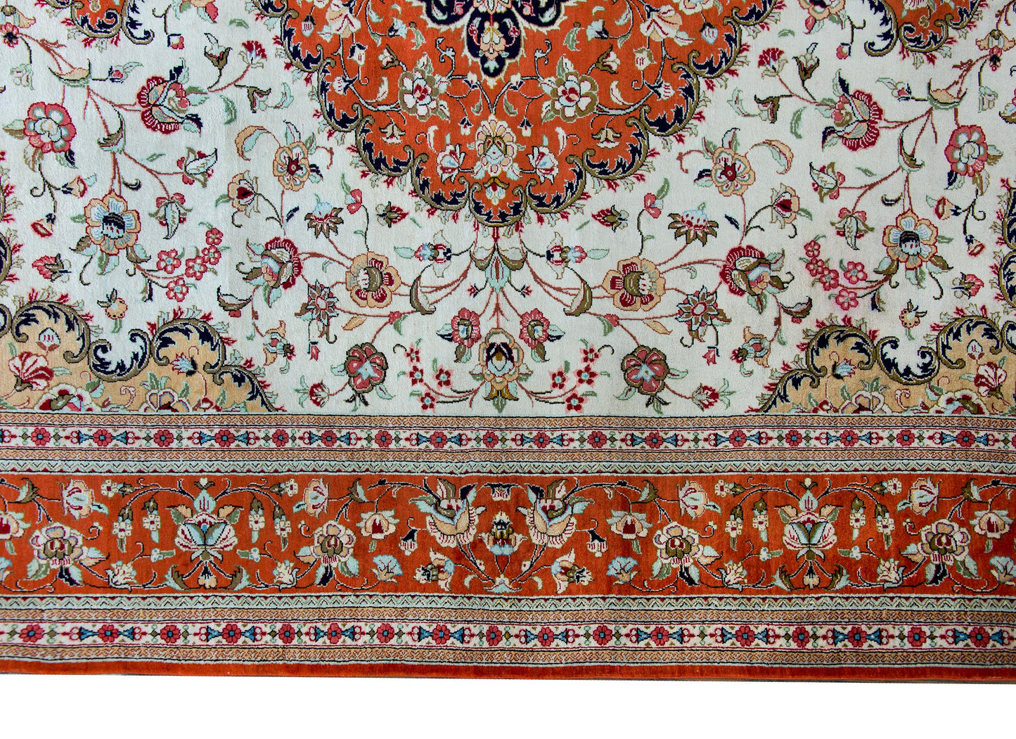 Vintage Persian Silk Qum Rug For Sale