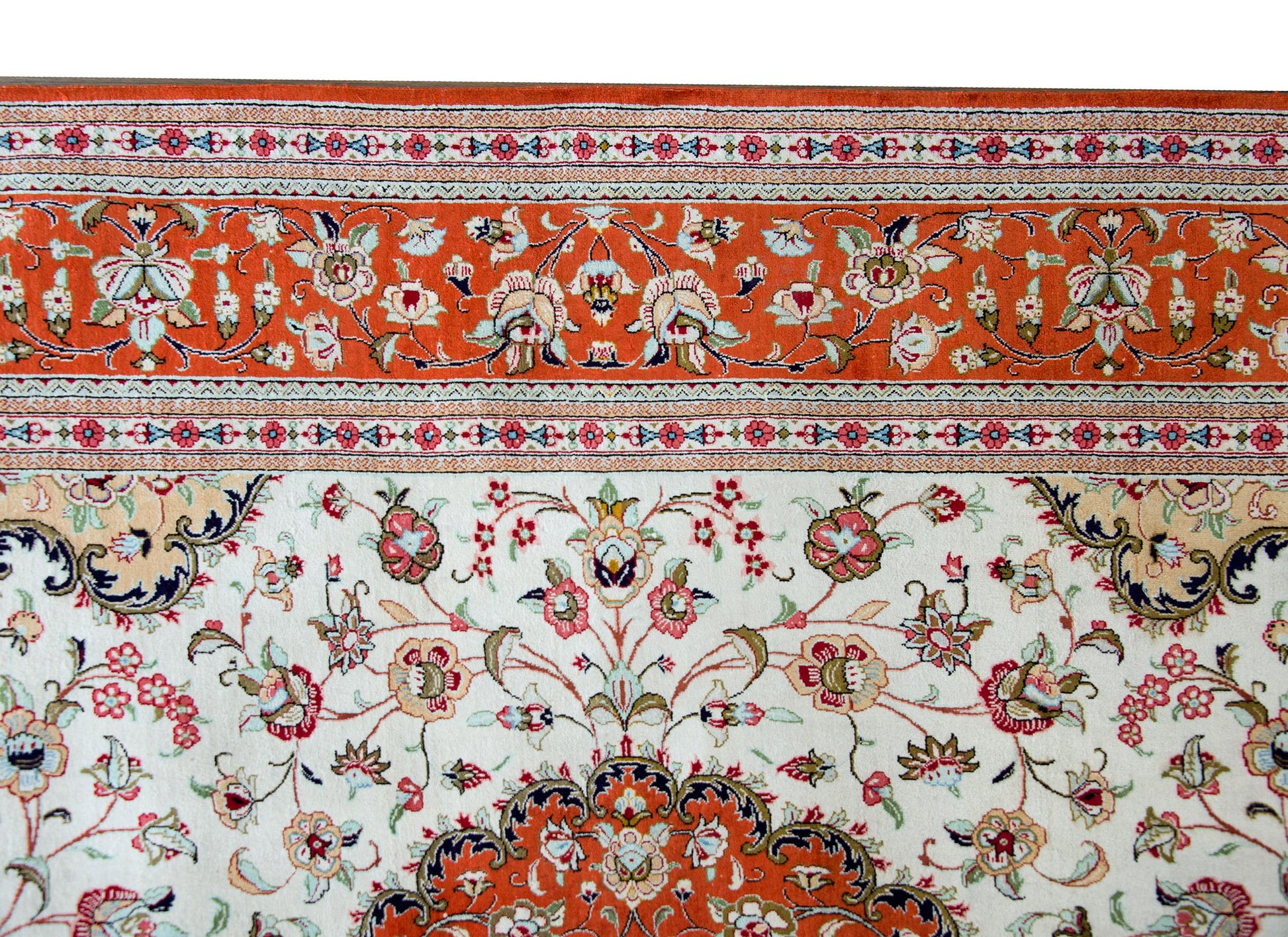 Vintage Persian Silk Qum Rug For Sale