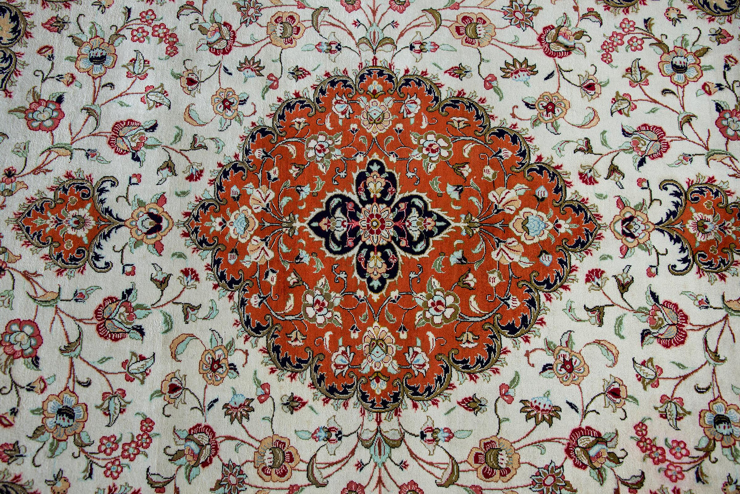 Vintage Persian Silk Qum Rug For Sale
