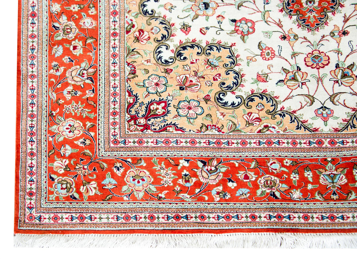 Vintage Persian Silk Qum Rug For Sale