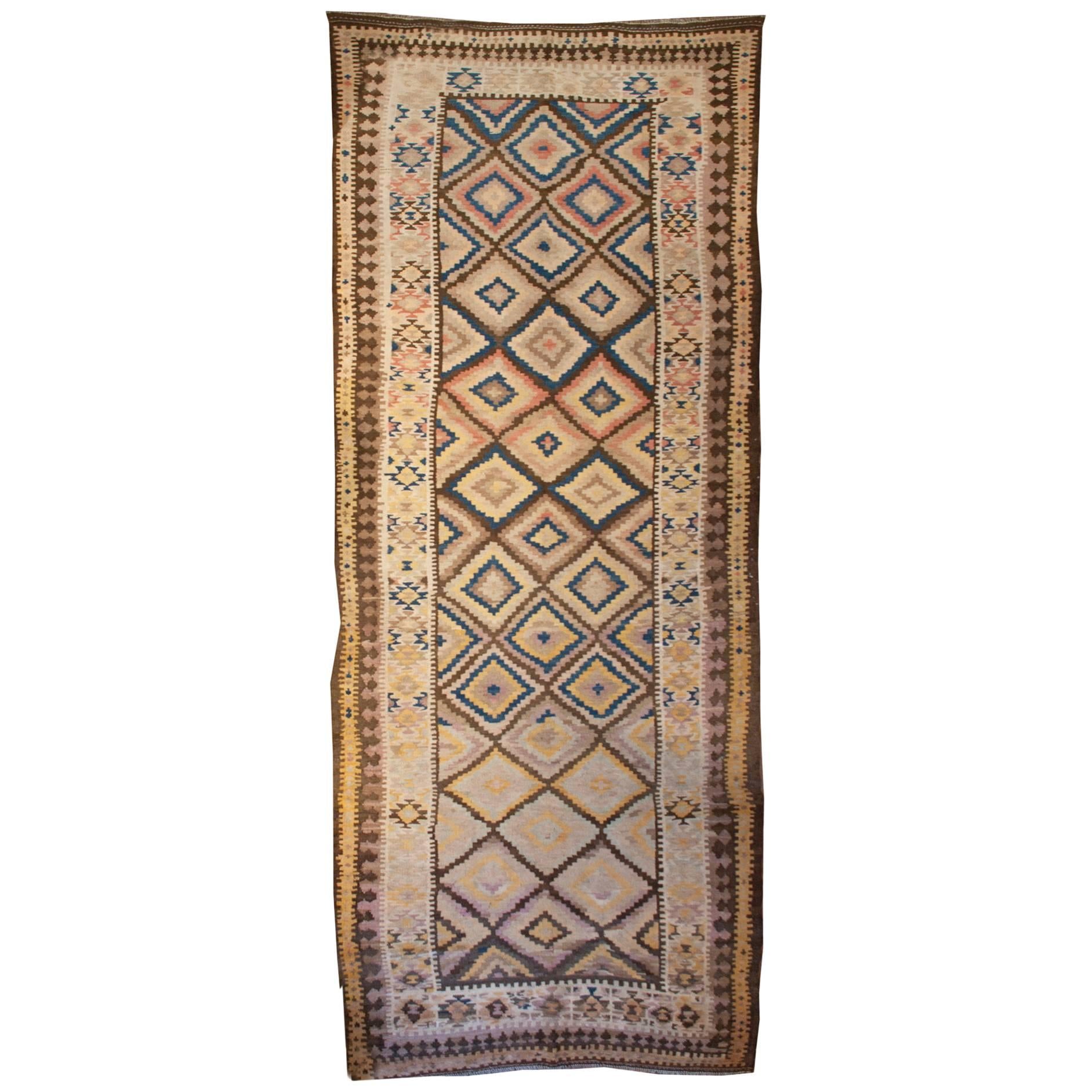 Wonderful Early 20th Century Shahsavan Kilim Runner For Sale