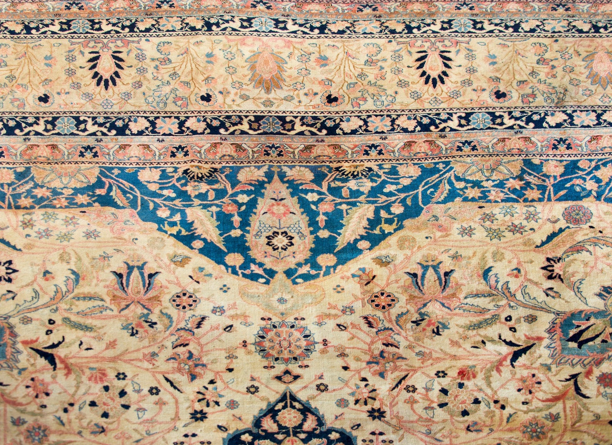 Rare 19th Century Mohtasham Kashan Rug For Sale
