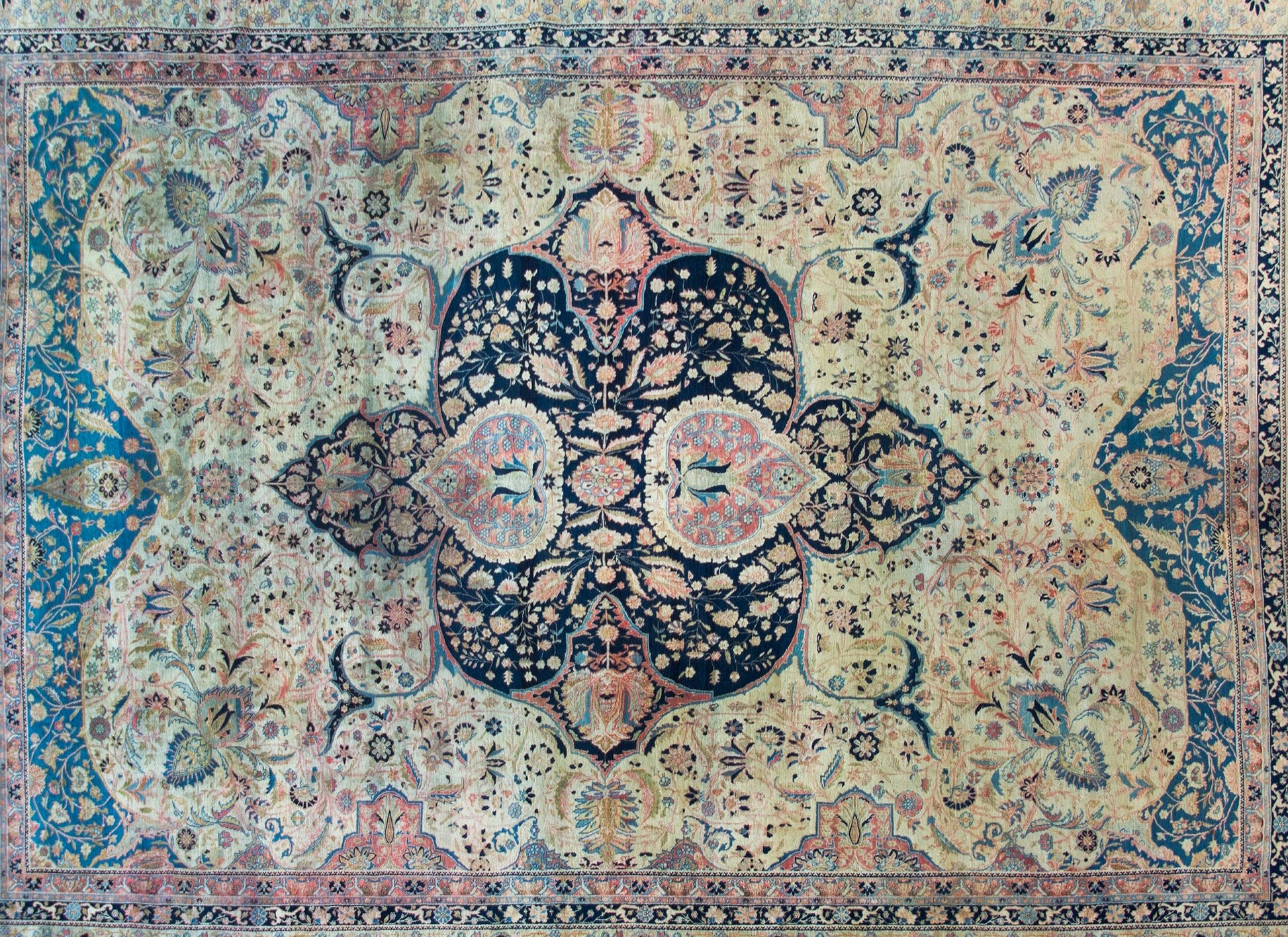 Rare 19th Century Mohtasham Kashan Rug For Sale