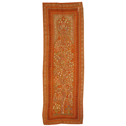 Antique Silk Embroidered Kirman Suzani For Sale