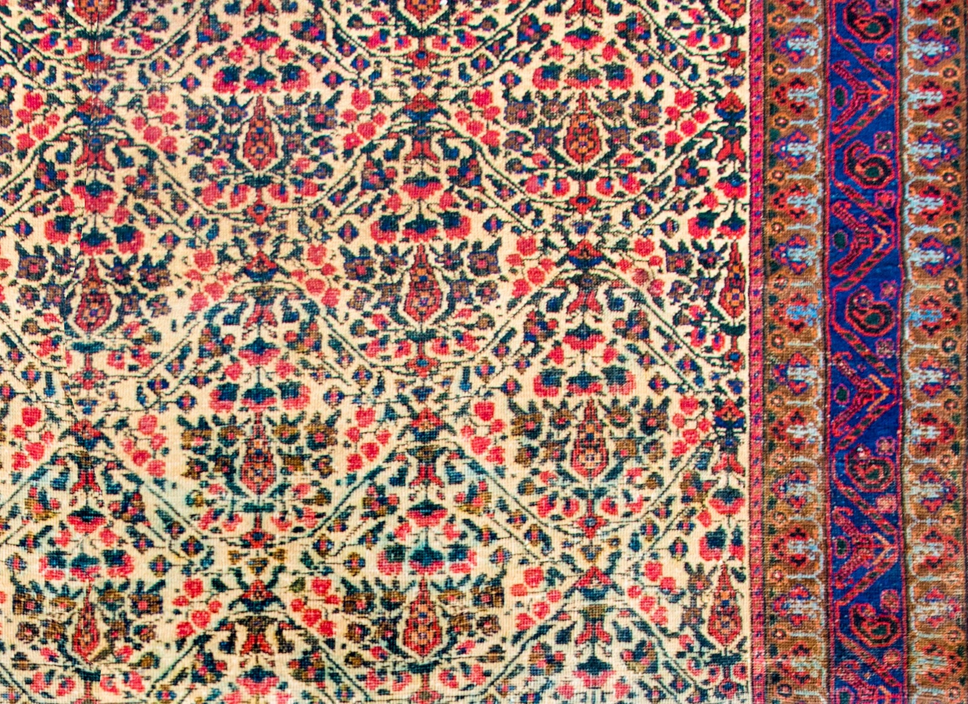 Fantastic Early 20th Century Antique Afshan Rug For Sale