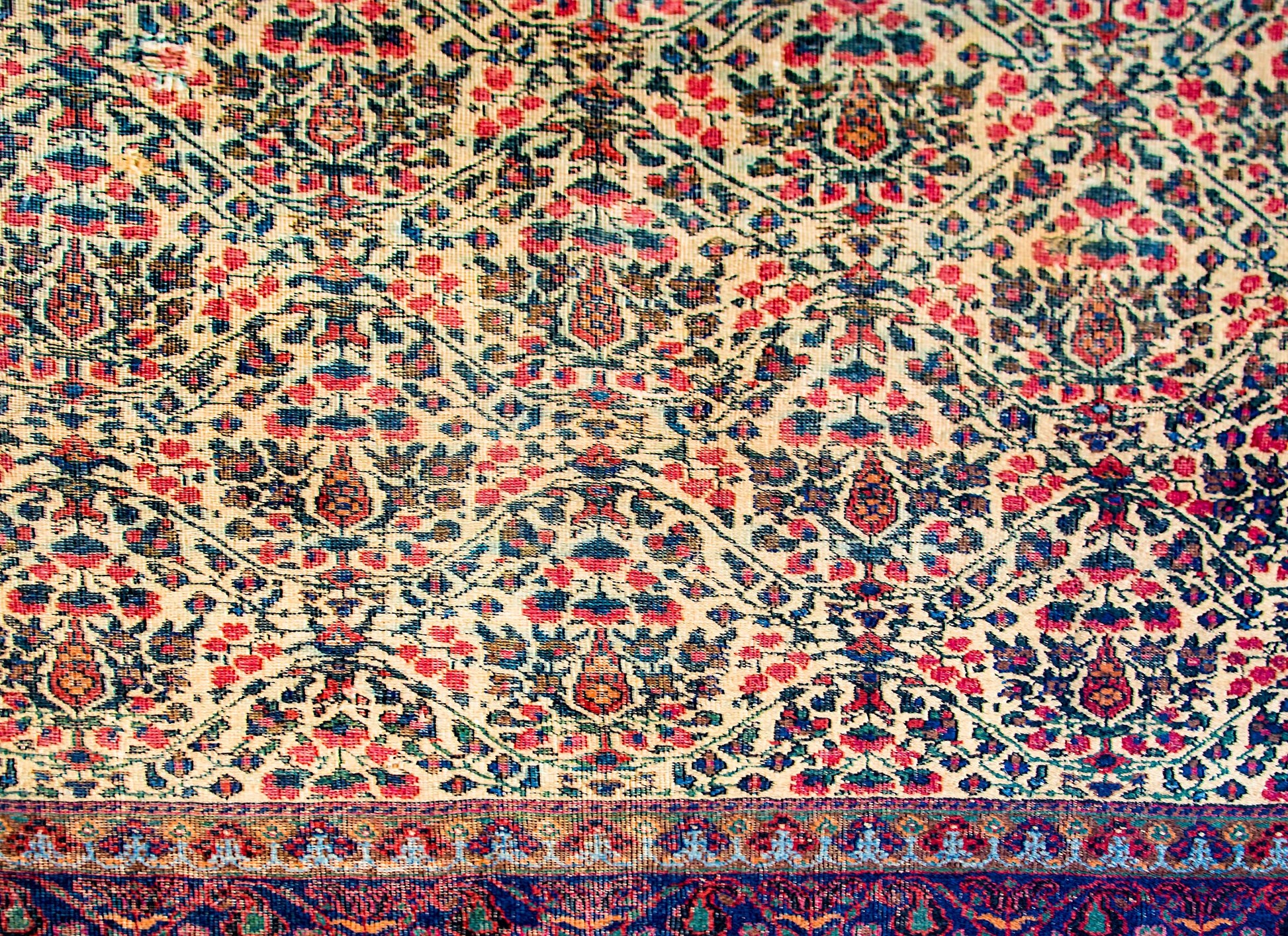 Fantastic Early 20th Century Antique Afshan Rug For Sale