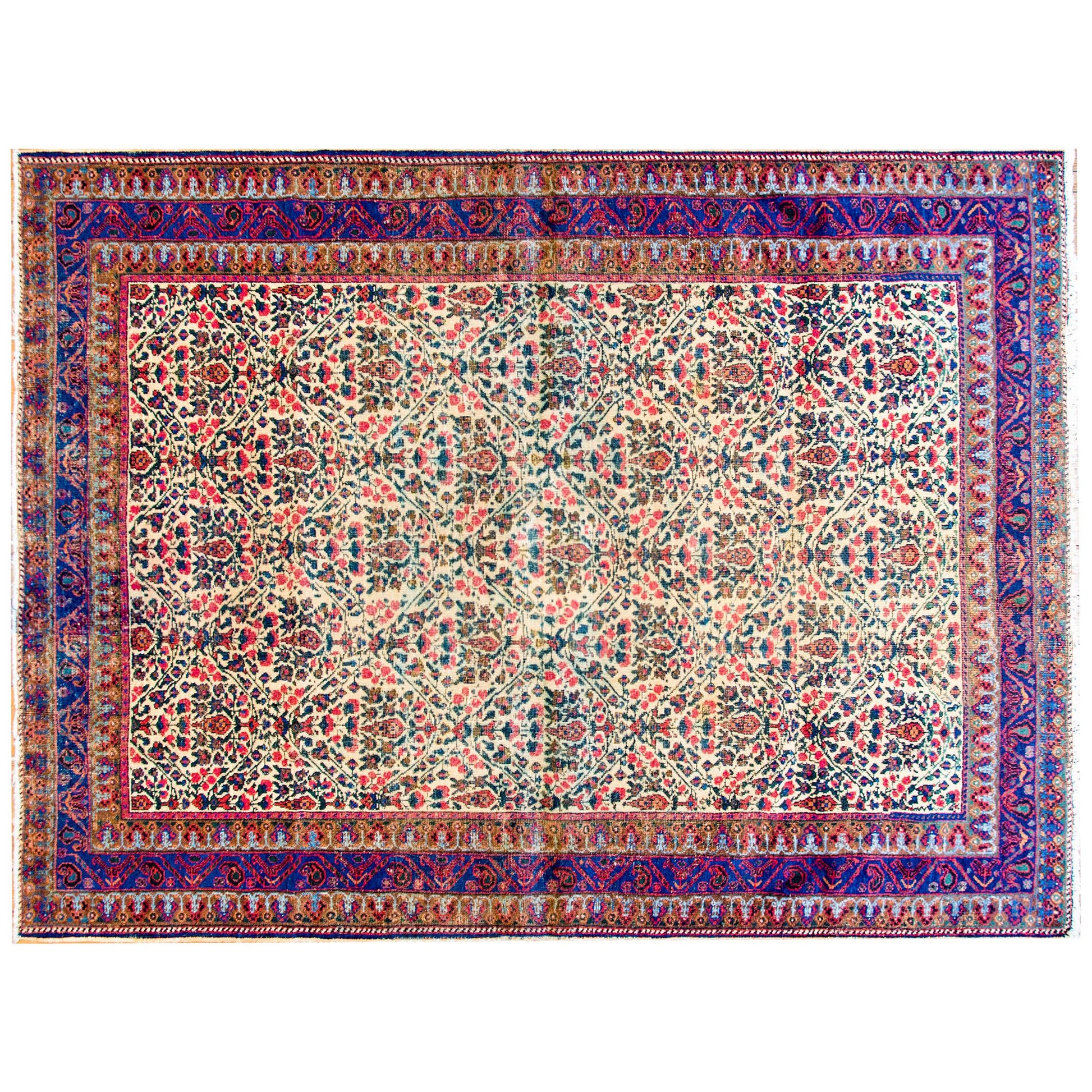 Fantastic Early 20th Century Antique Afshan Rug For Sale