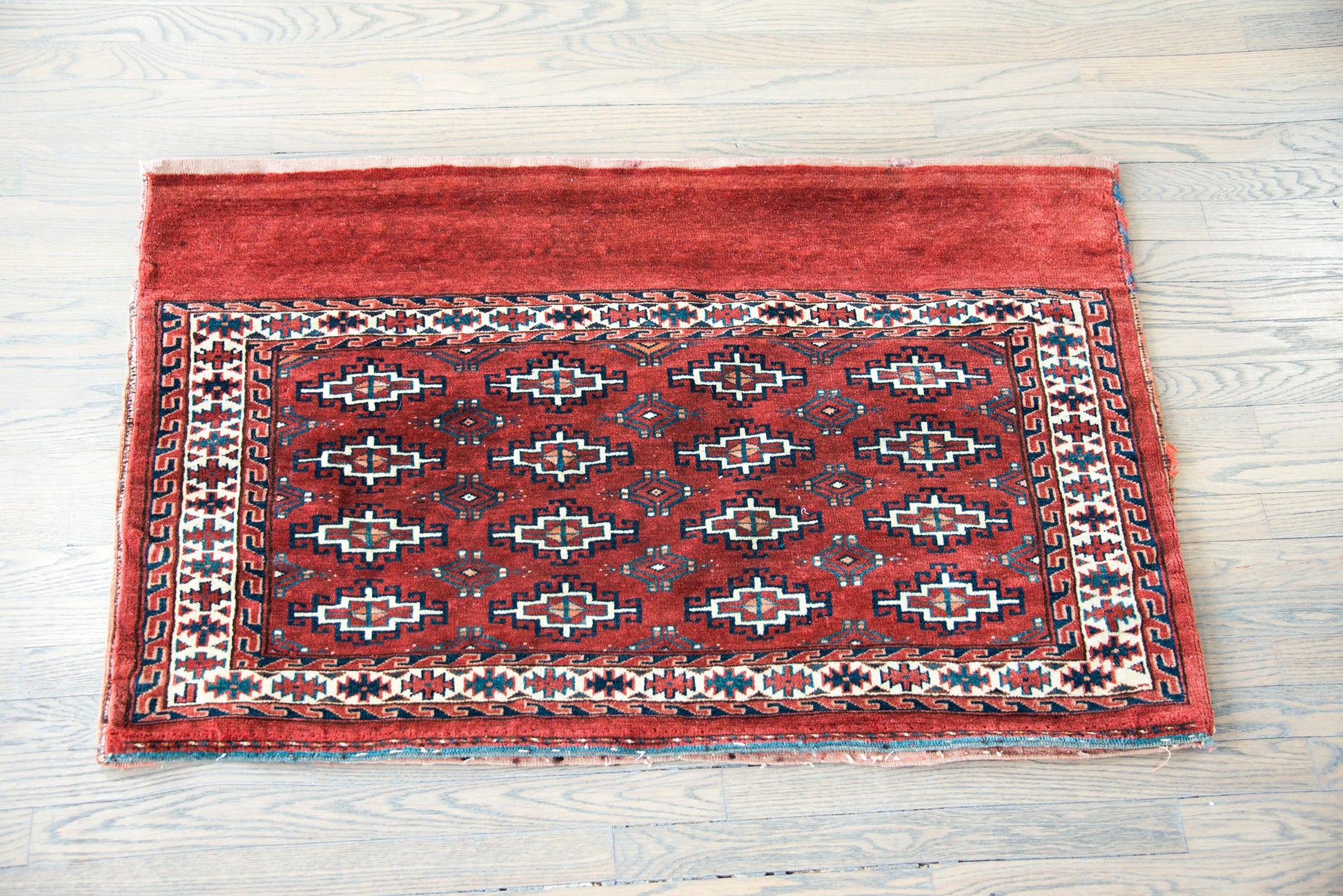 Early 20th Century Turkman Bag Face Rug For Sale