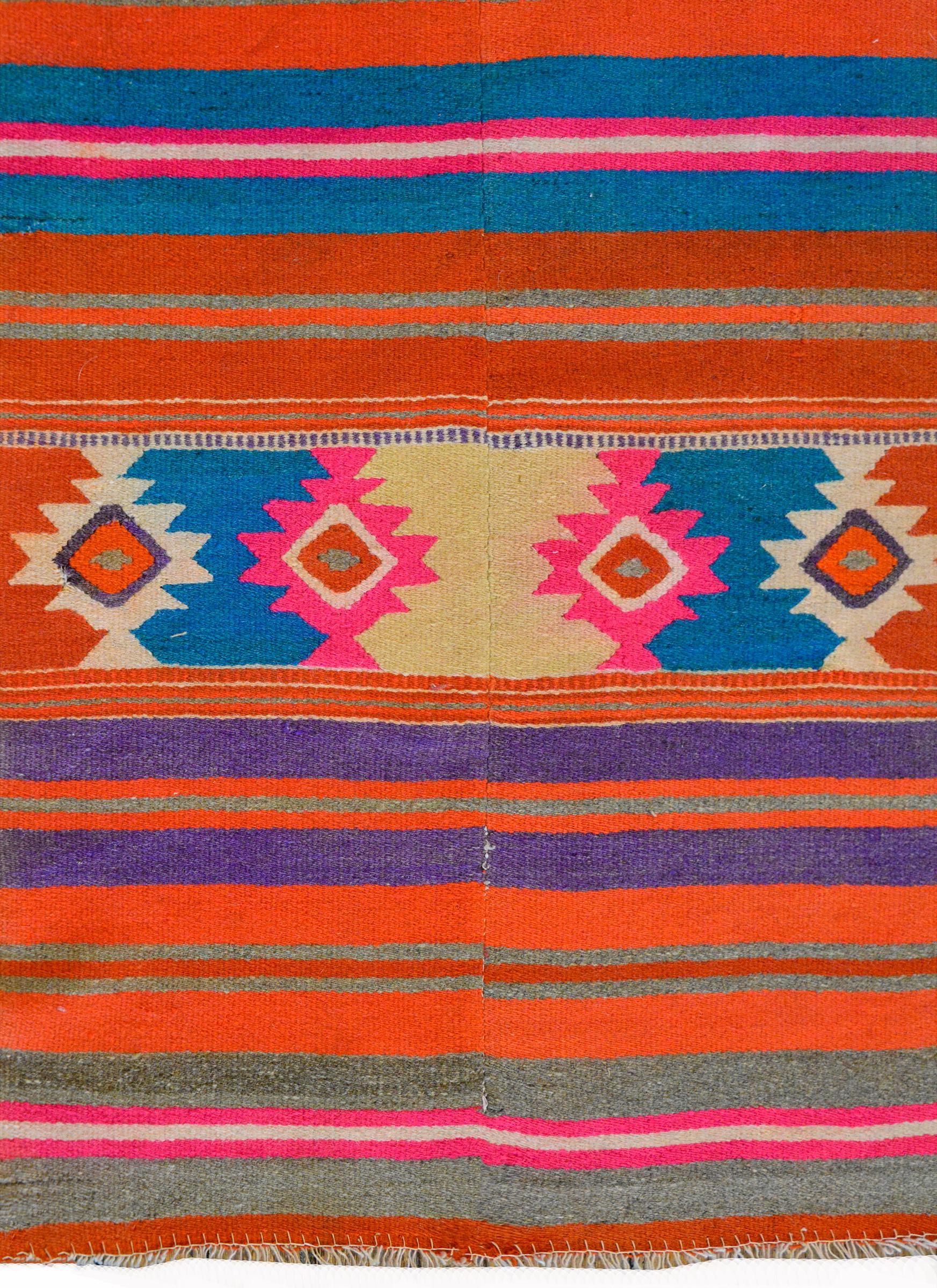Late 20th Century Mexican Kilim Rug For Sale