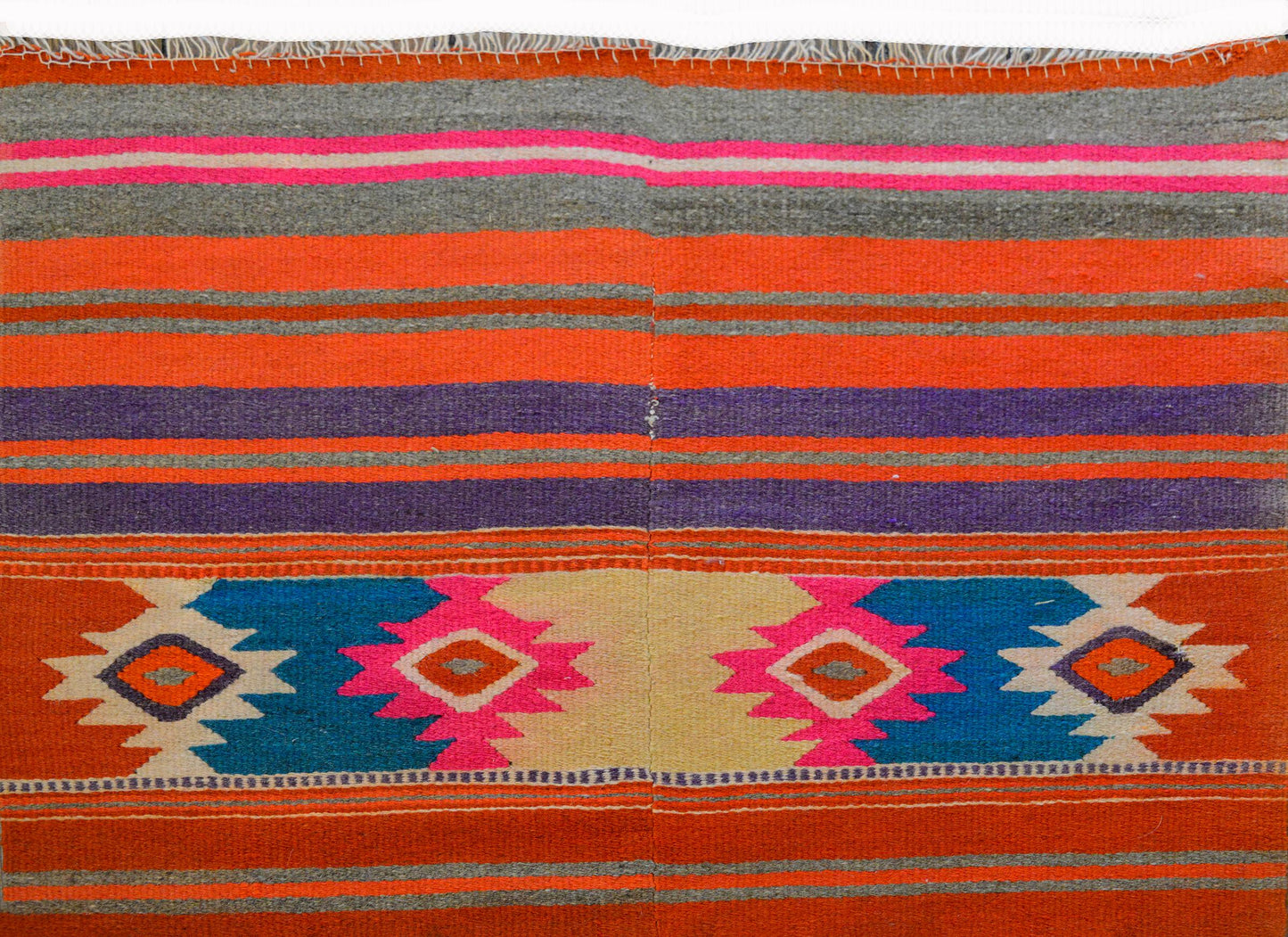 Late 20th Century Mexican Kilim Rug For Sale