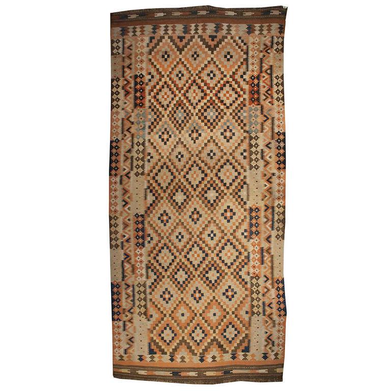 Early 20th Century Bashir Kilim Rug For Sale