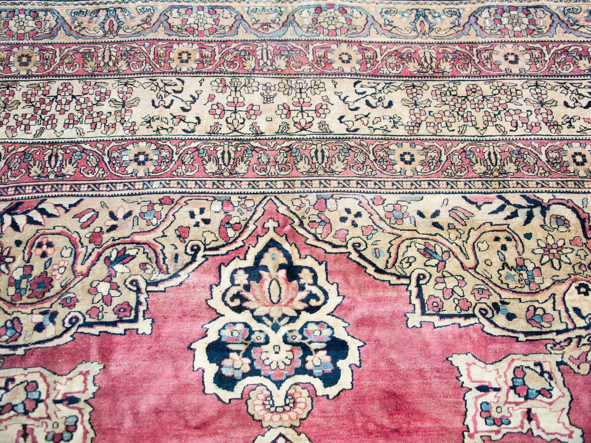 Late 19th Century Persian Lavar Kirman Rug For Sale