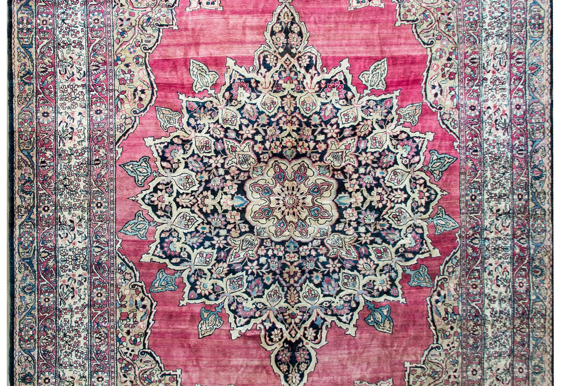 Late 19th Century Persian Lavar Kirman Rug For Sale