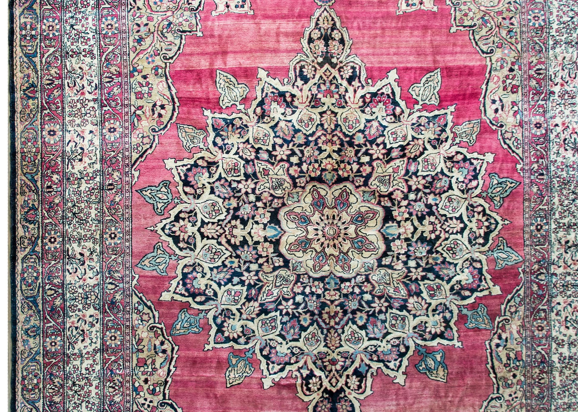 Late 19th Century Persian Lavar Kirman Rug For Sale