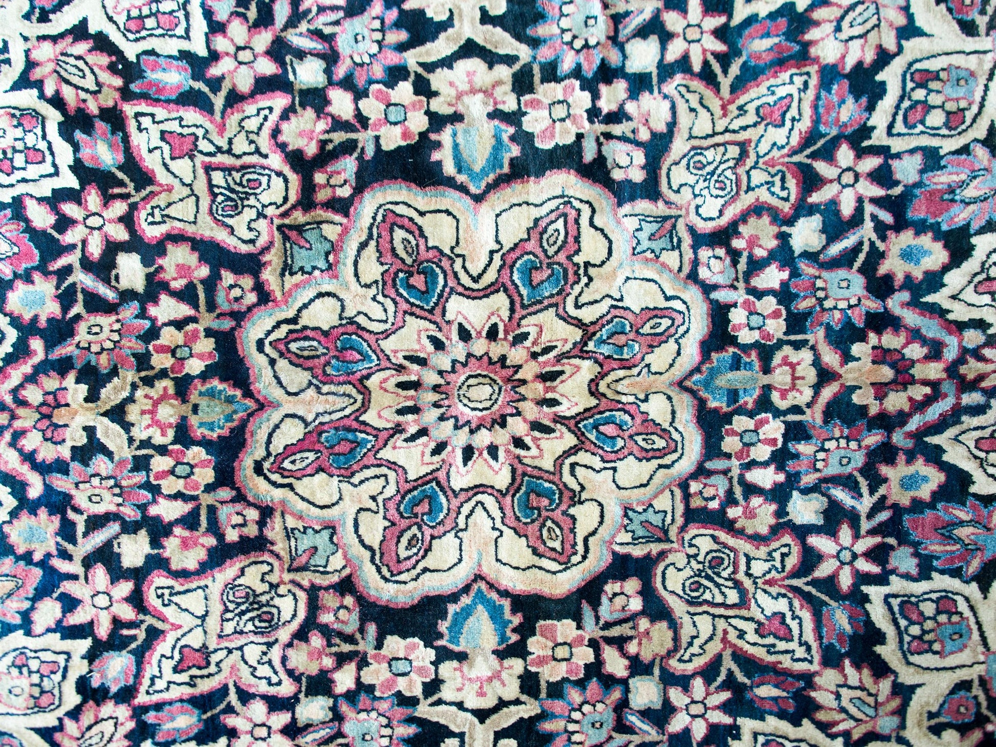 Late 19th Century Persian Lavar Kirman Rug For Sale