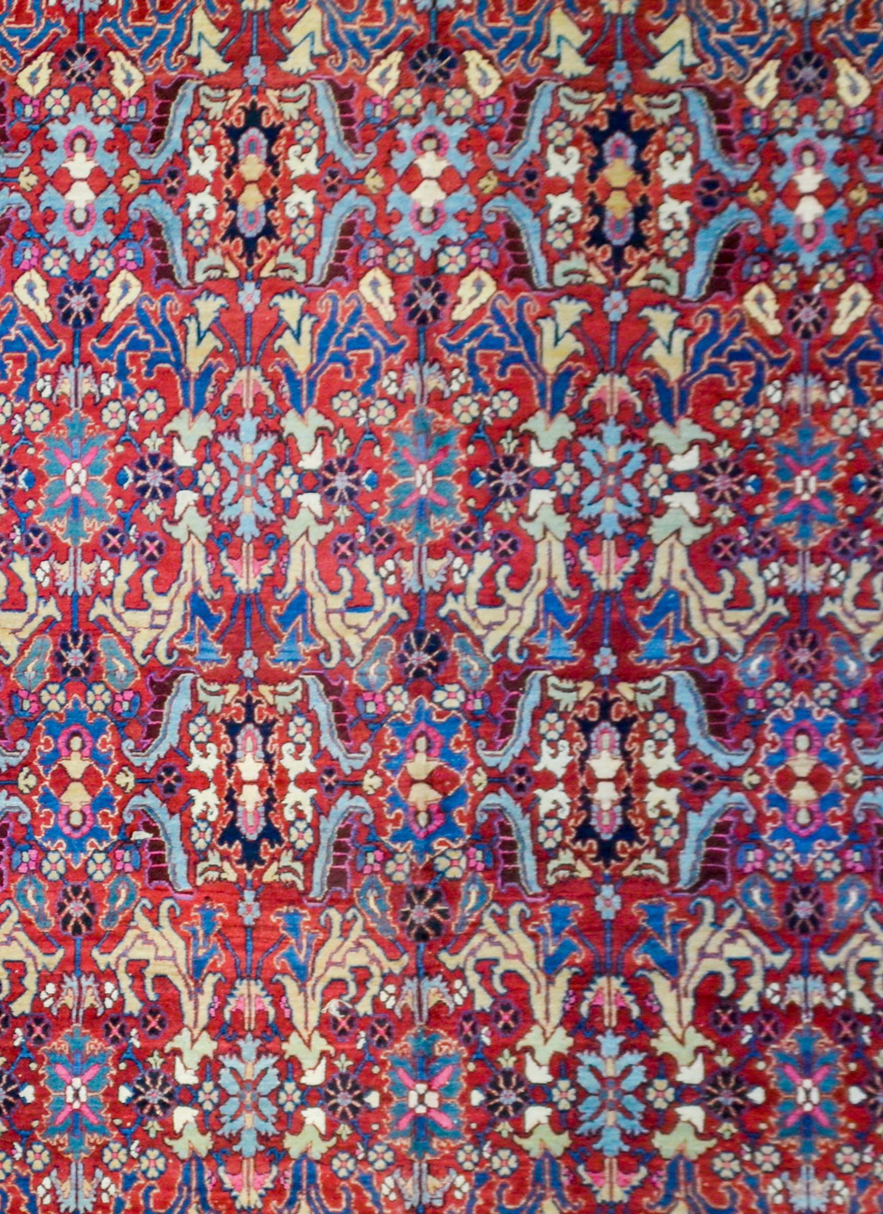 Unbelievable Early 20th Century Heriz Rug For Sale