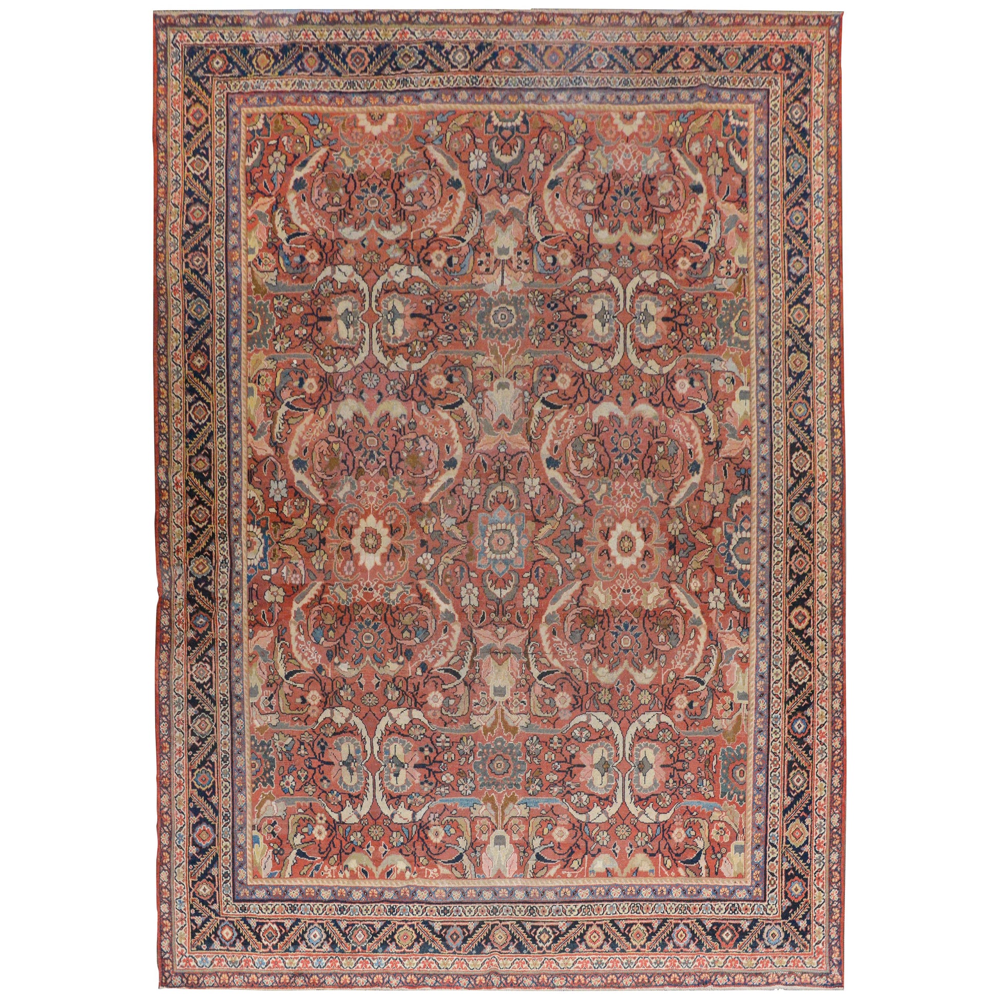 Bold Early 20th Century Mahal Rug For Sale