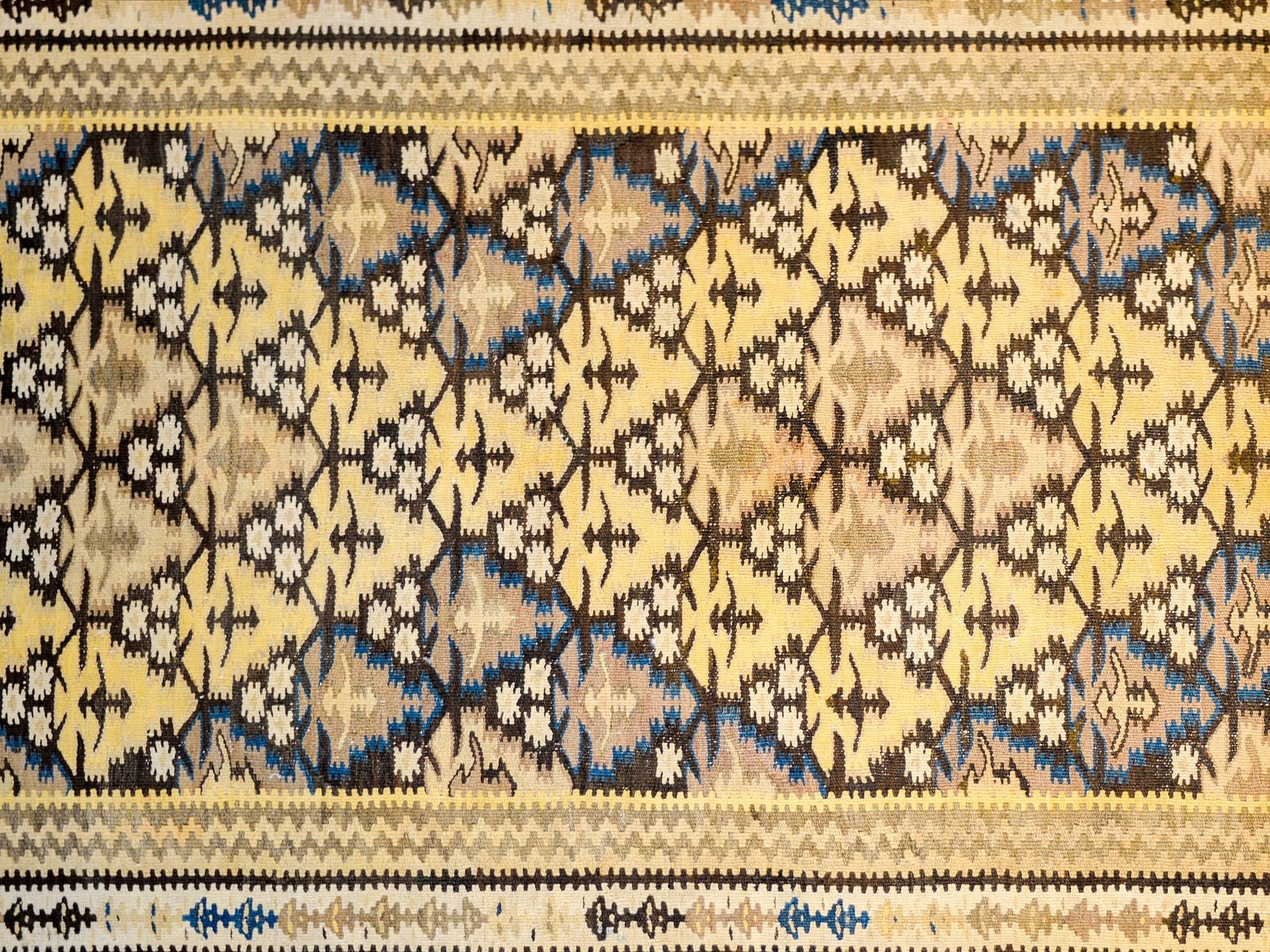 Wonderful Mid-20th Century Qazvin Kilim Runner For Sale