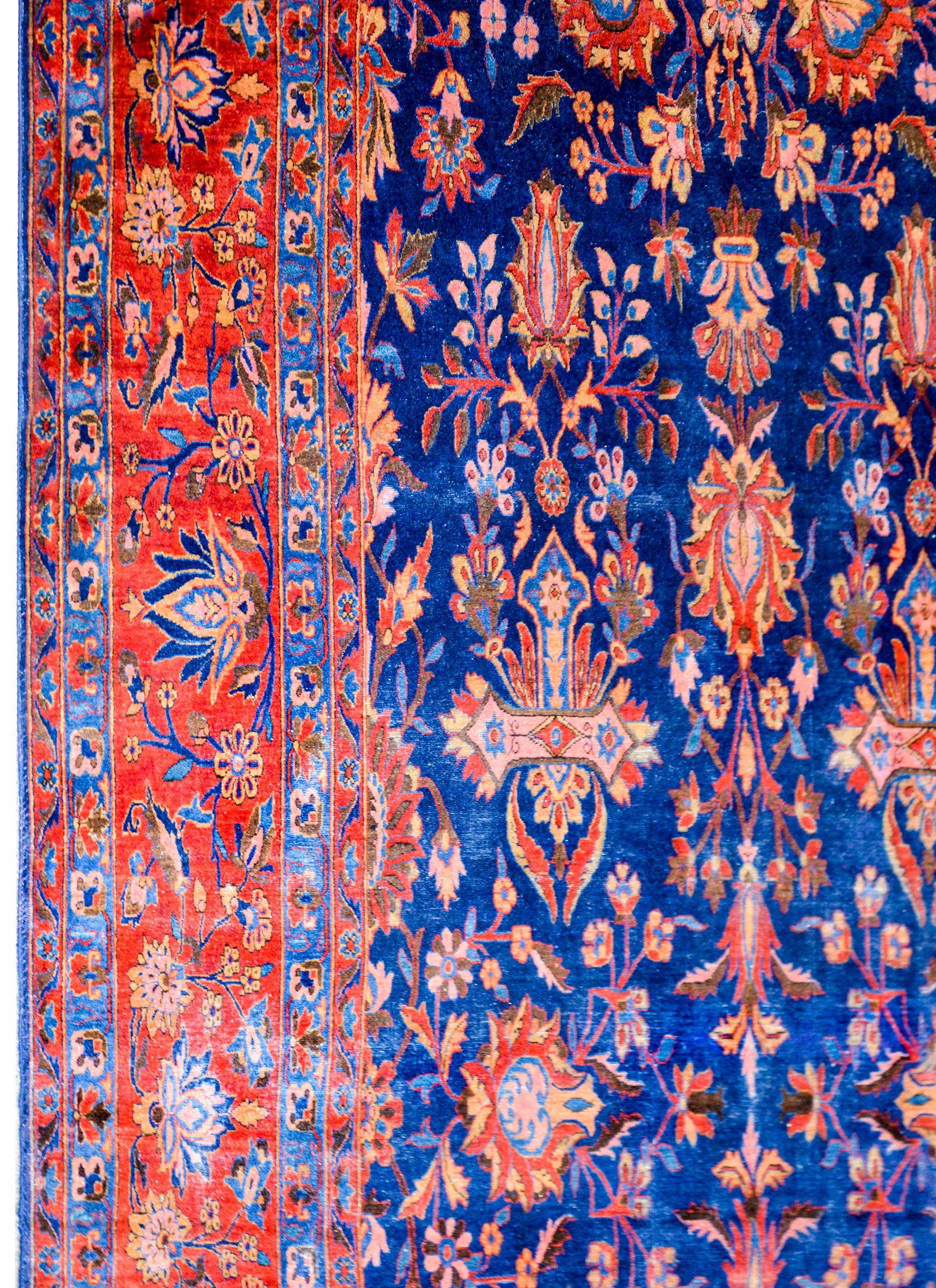 Beautiful 19th Century Antique Kashan Rug For Sale