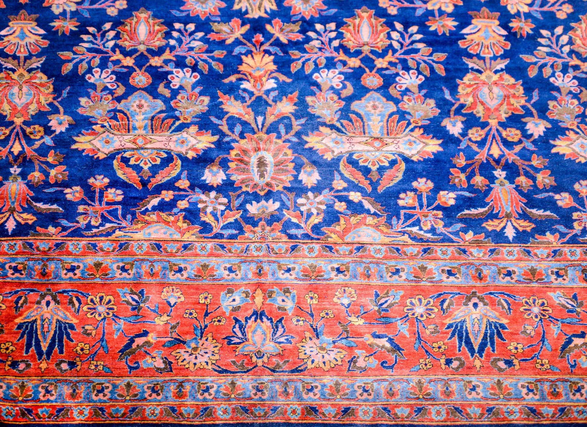 Beautiful 19th Century Antique Kashan Rug For Sale