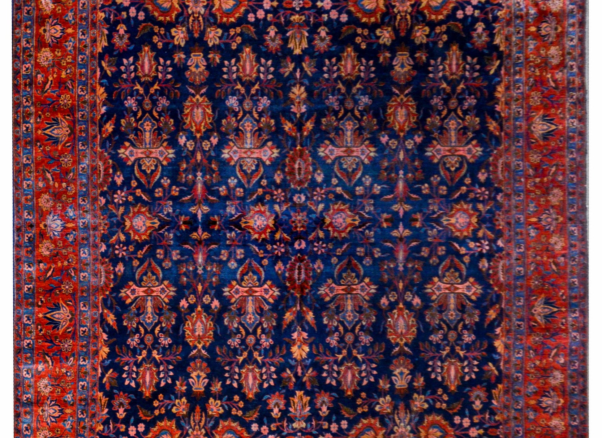 Beautiful 19th Century Antique Kashan Rug For Sale