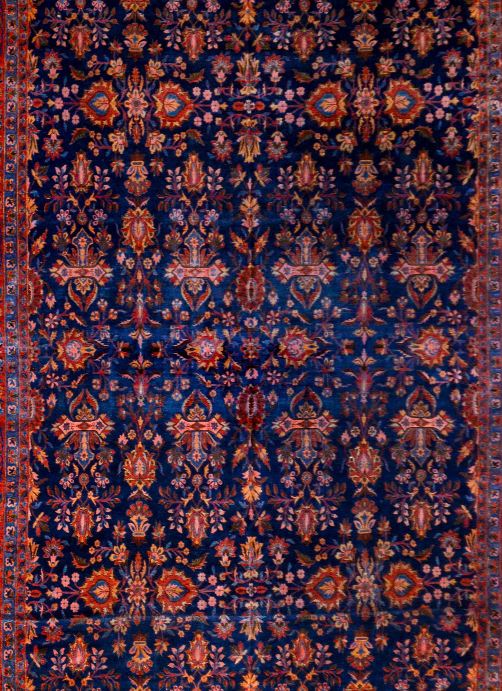 Beautiful 19th Century Antique Kashan Rug For Sale