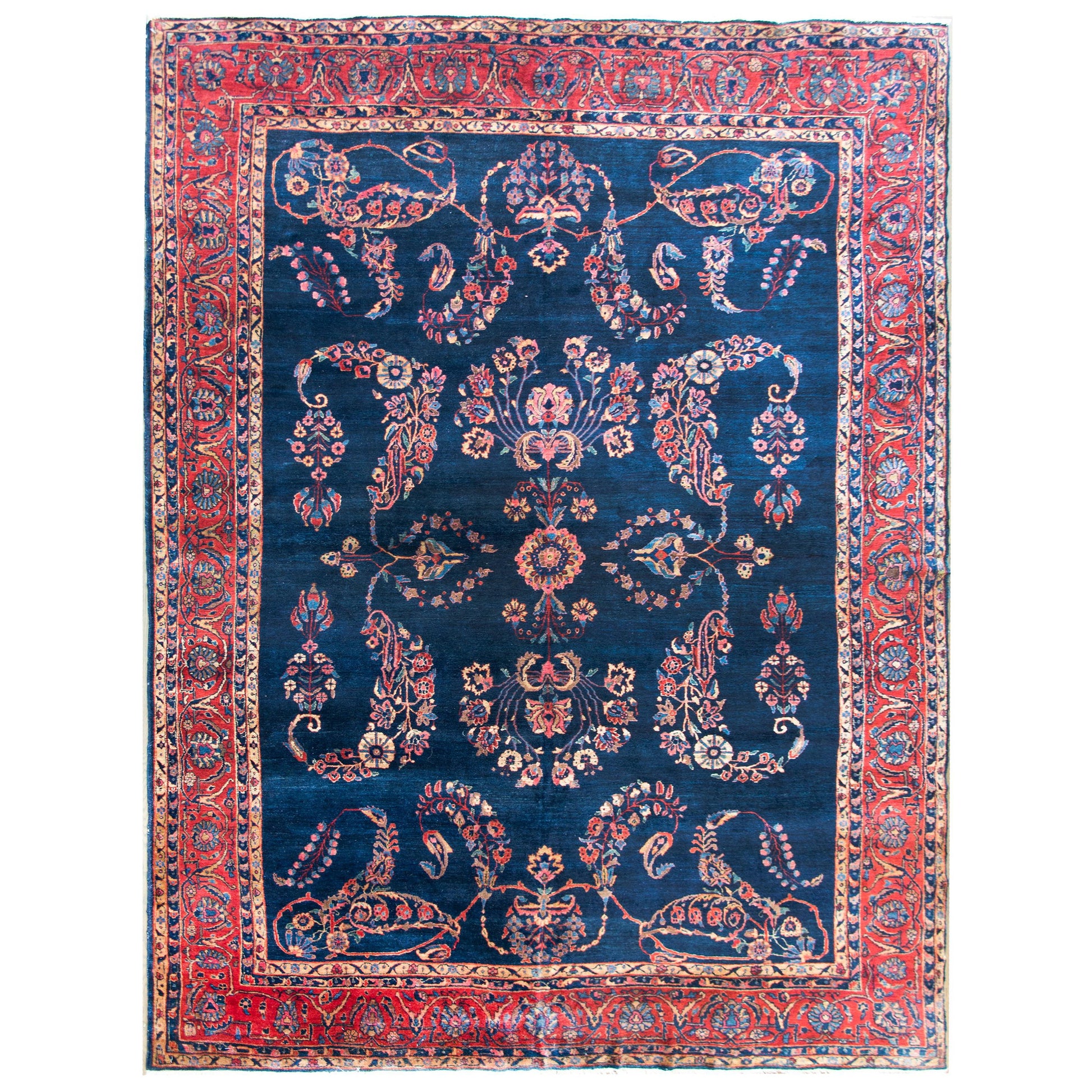 Early 20th Century Persian Sarouk Mohajeran Rug For Sale