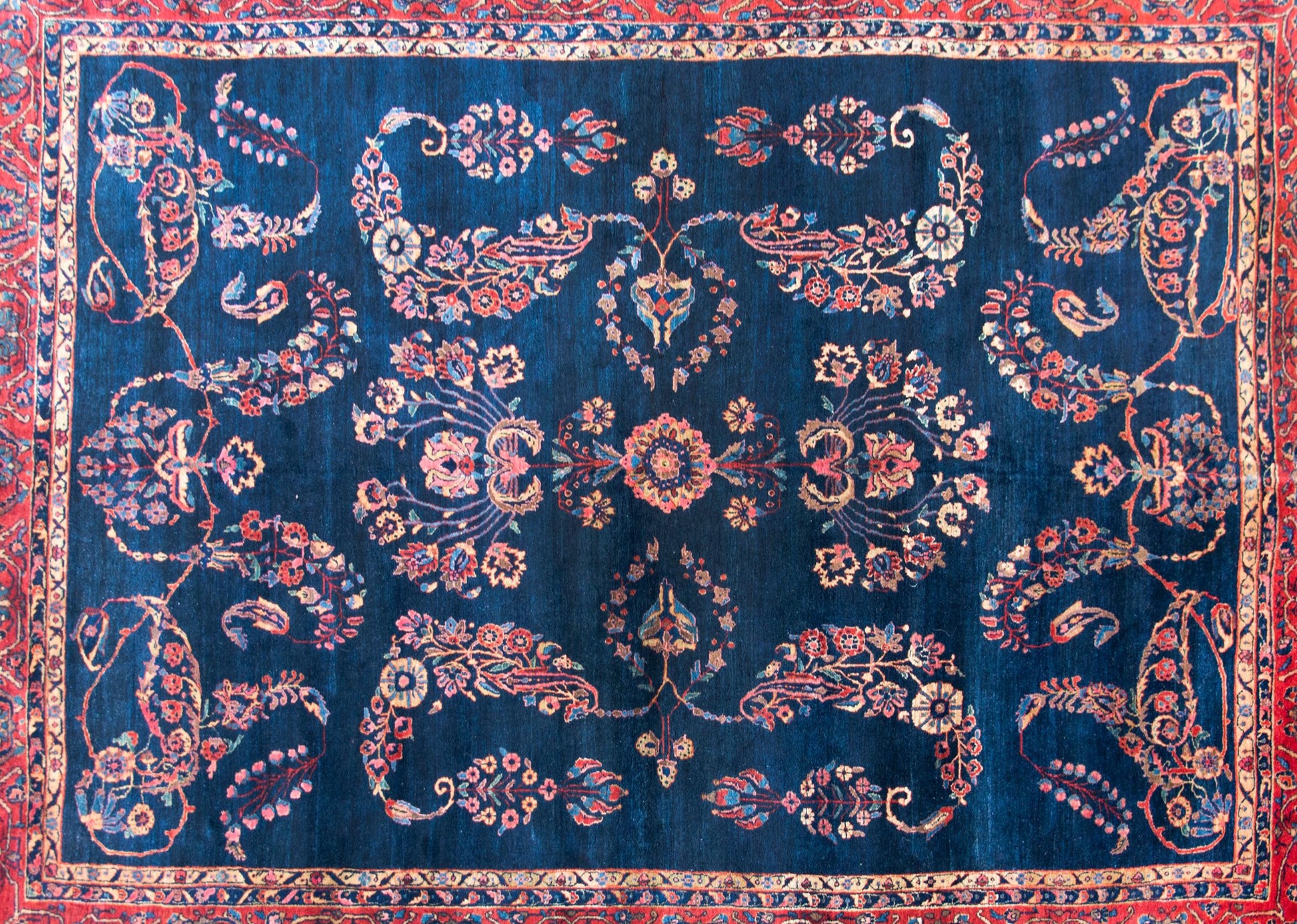 Early 20th Century Persian Sarouk Mohajeran Rug For Sale