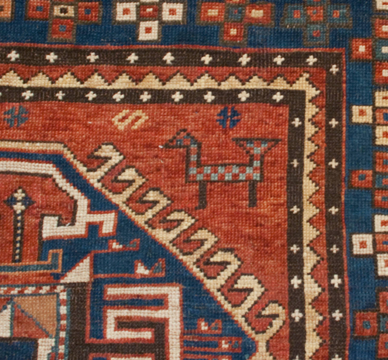 19th Century Kazak Rug For Sale