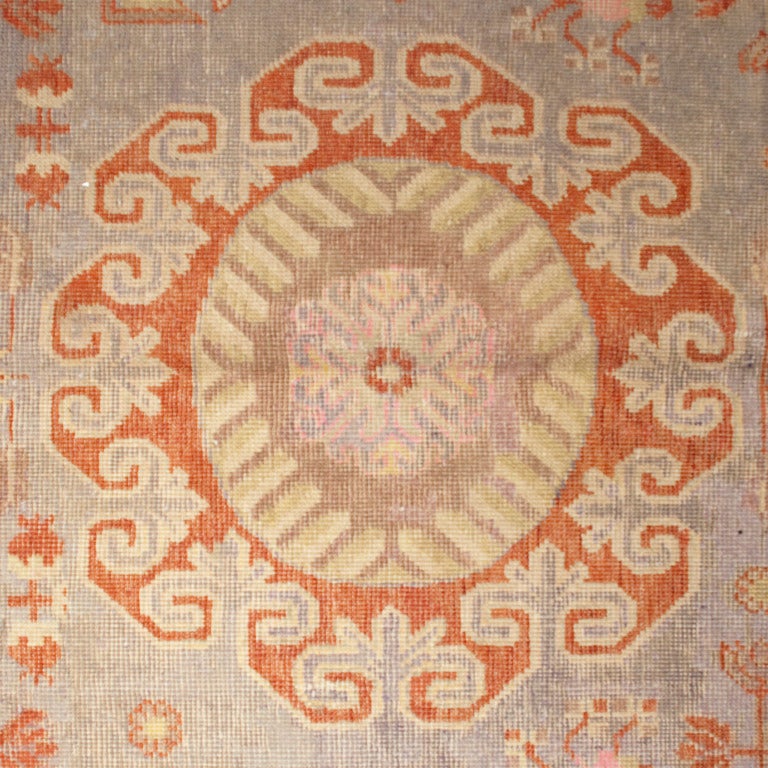 Early 20th Century Central Asian Khotan Carpet For Sale