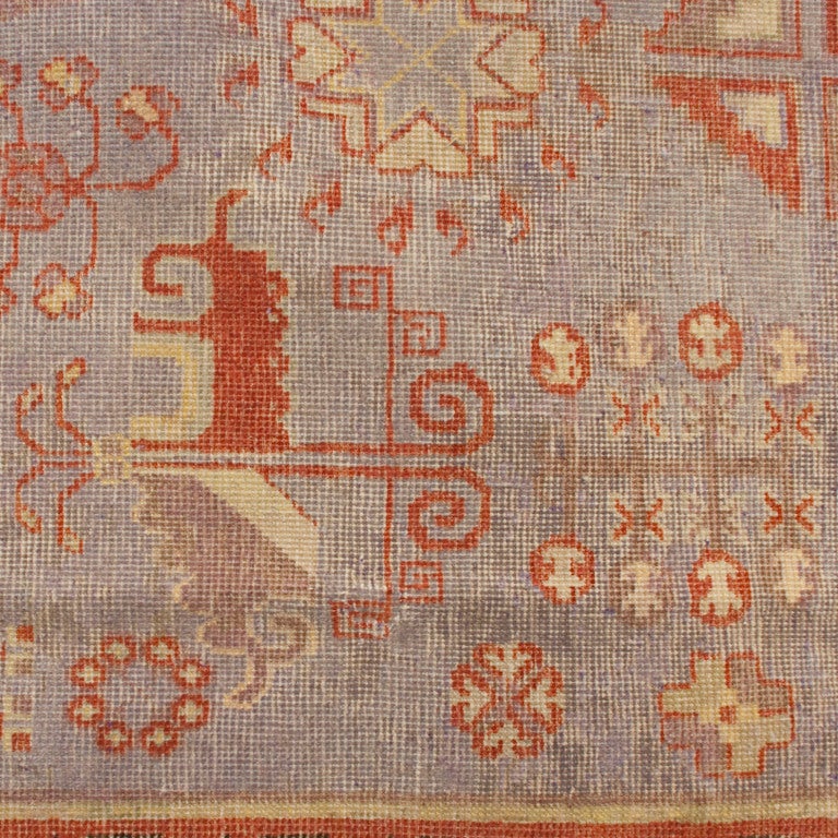 Early 20th Century Central Asian Khotan Carpet For Sale
