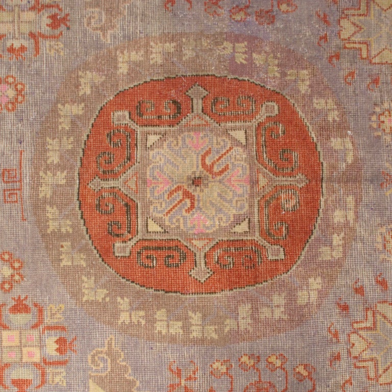 Early 20th Century Central Asian Khotan Carpet For Sale
