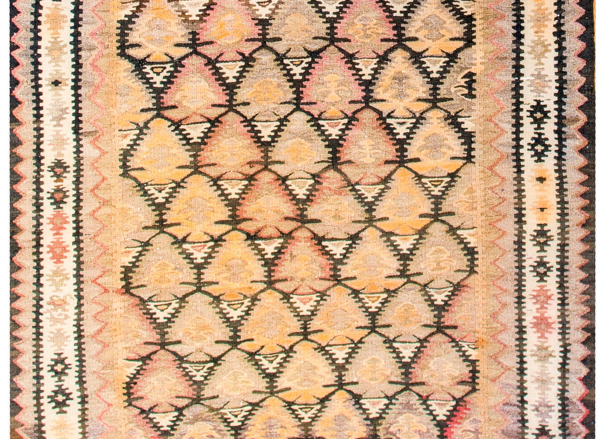 Beautiful Mid-20th Century Qazvin Kilim Rug For Sale