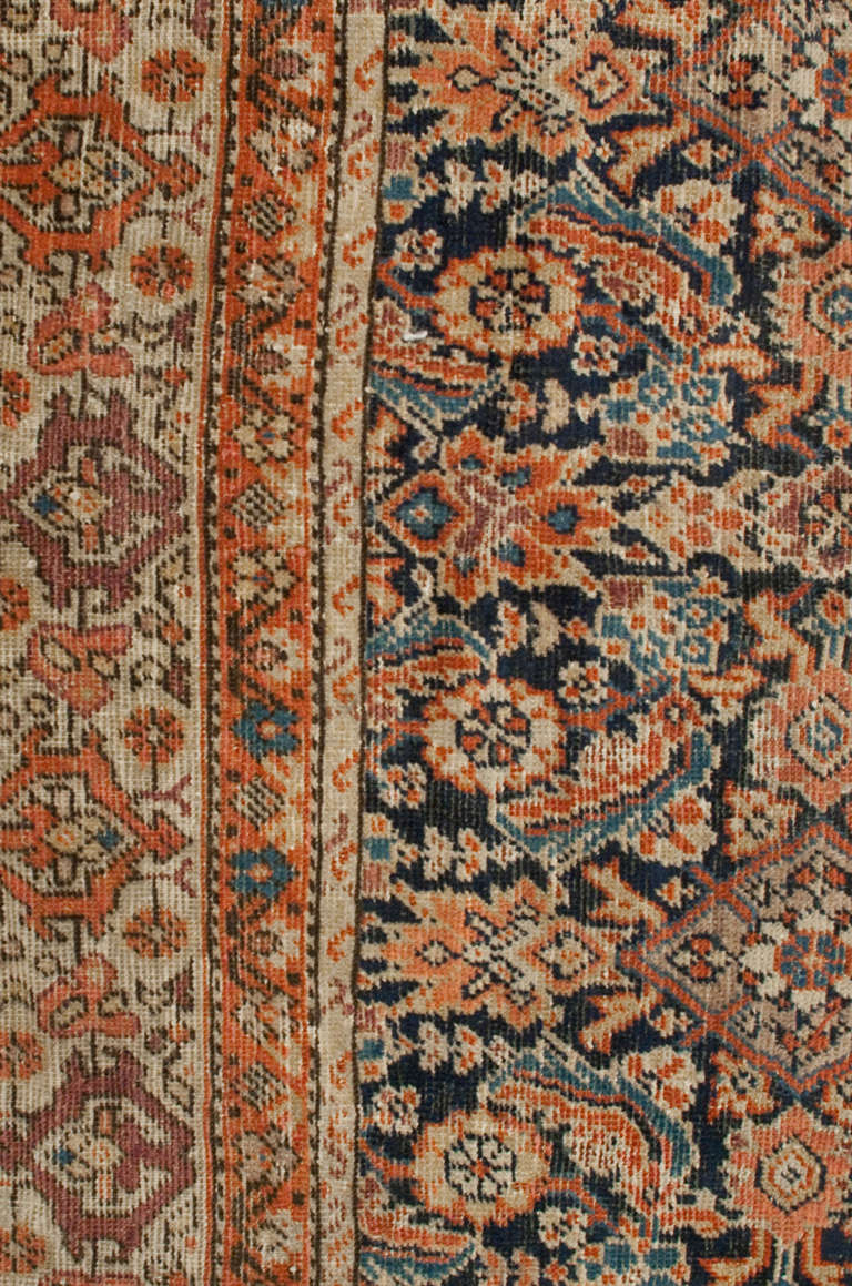 19th Century Ferehan Herati Rug For Sale