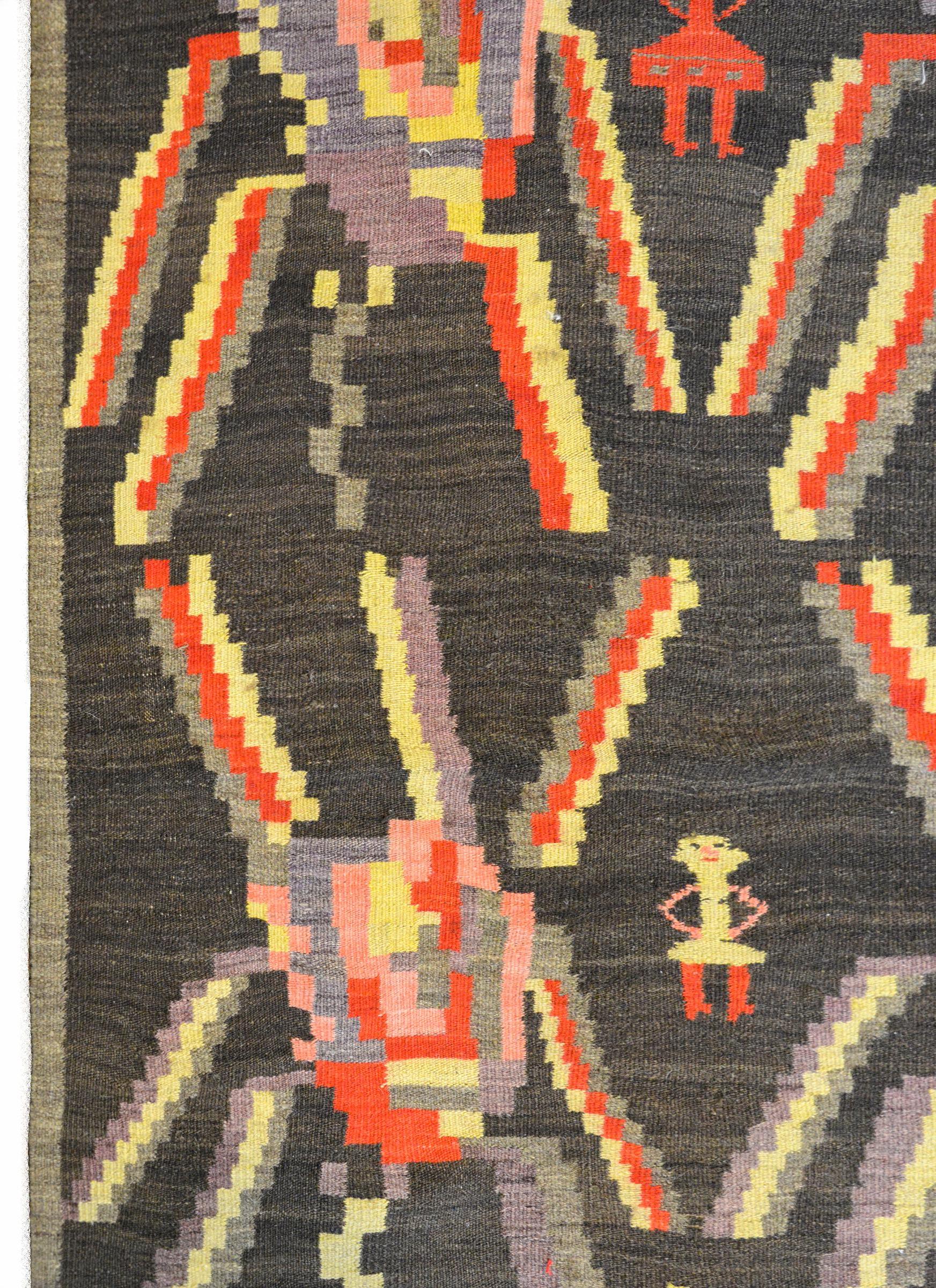 Early 20th Century Bessarabian Kilim Runner For Sale